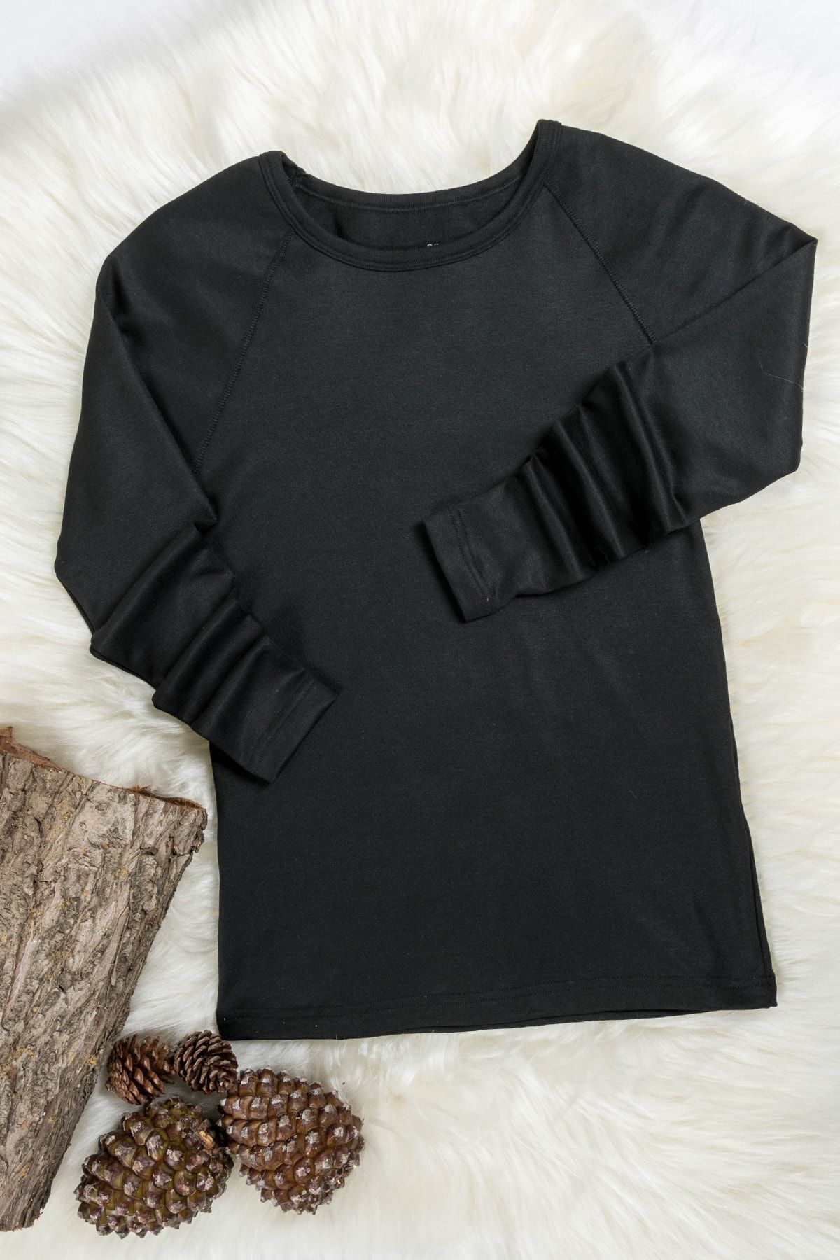 GÜRKA Kadın Siyah Termal Uzun Kol Üst Içlik Body T-shirt Atlet