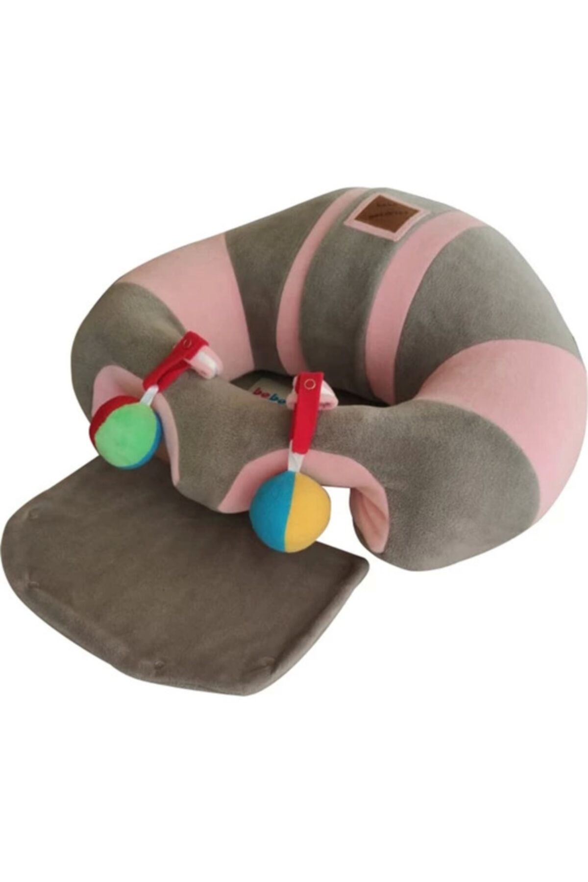 BEBEYATMAZ Çıngıraklı Gri-pembe Bebe Yatmaz