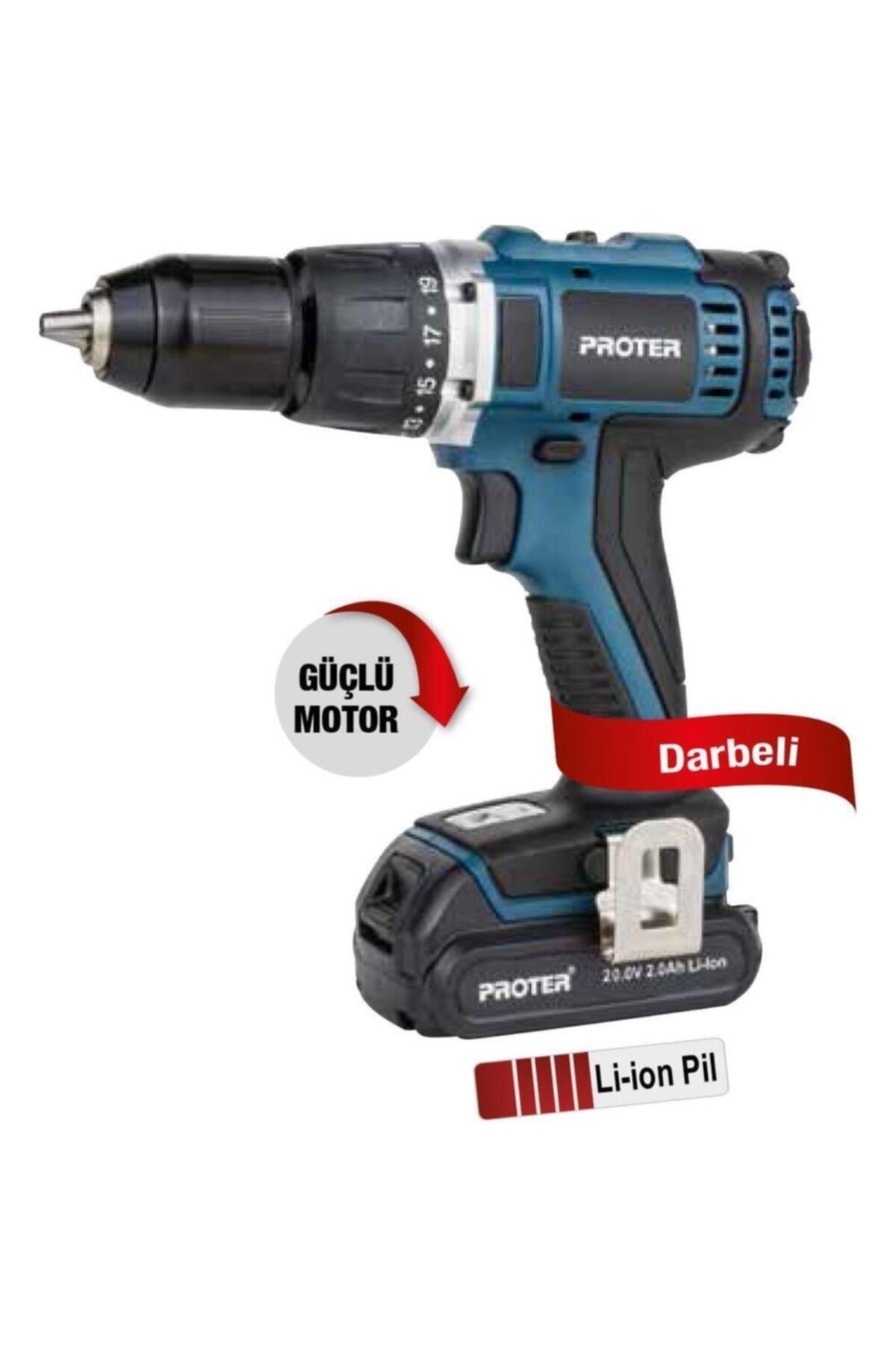 Proter Pst 320 Ld Darbeli 13 Mm Şarjlı Matkap