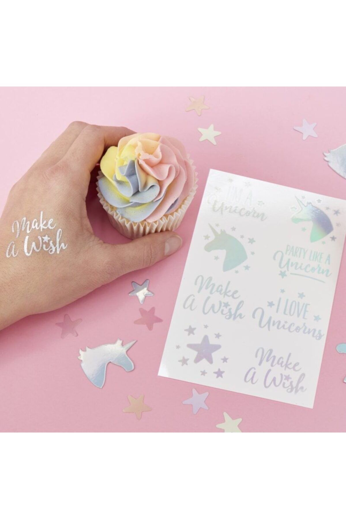 Ginger Ray Hologramlı Unicorn Geçici Dövmeler 16’lı