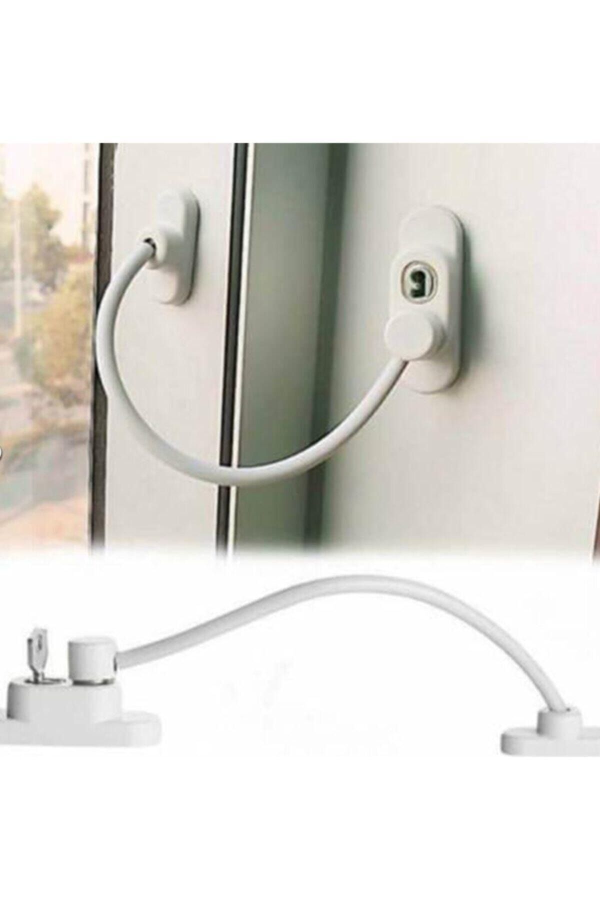 YDGR 10'lu Çelik Halatlı Pvc Pencere Kapı Emniyet Kilidi Anahtar Kilitli
