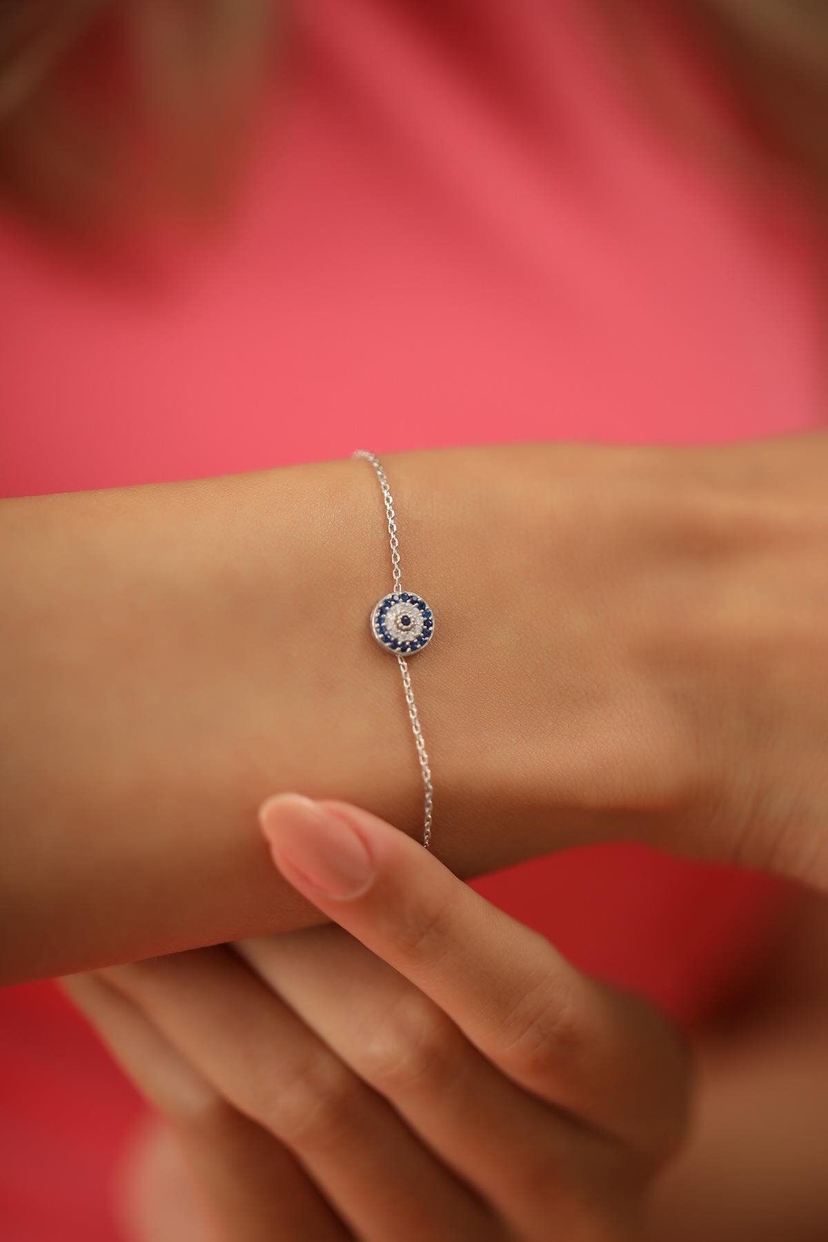 Ninova Silver Kadın Nazarlık Model Gümüş İtalyan Bileklik