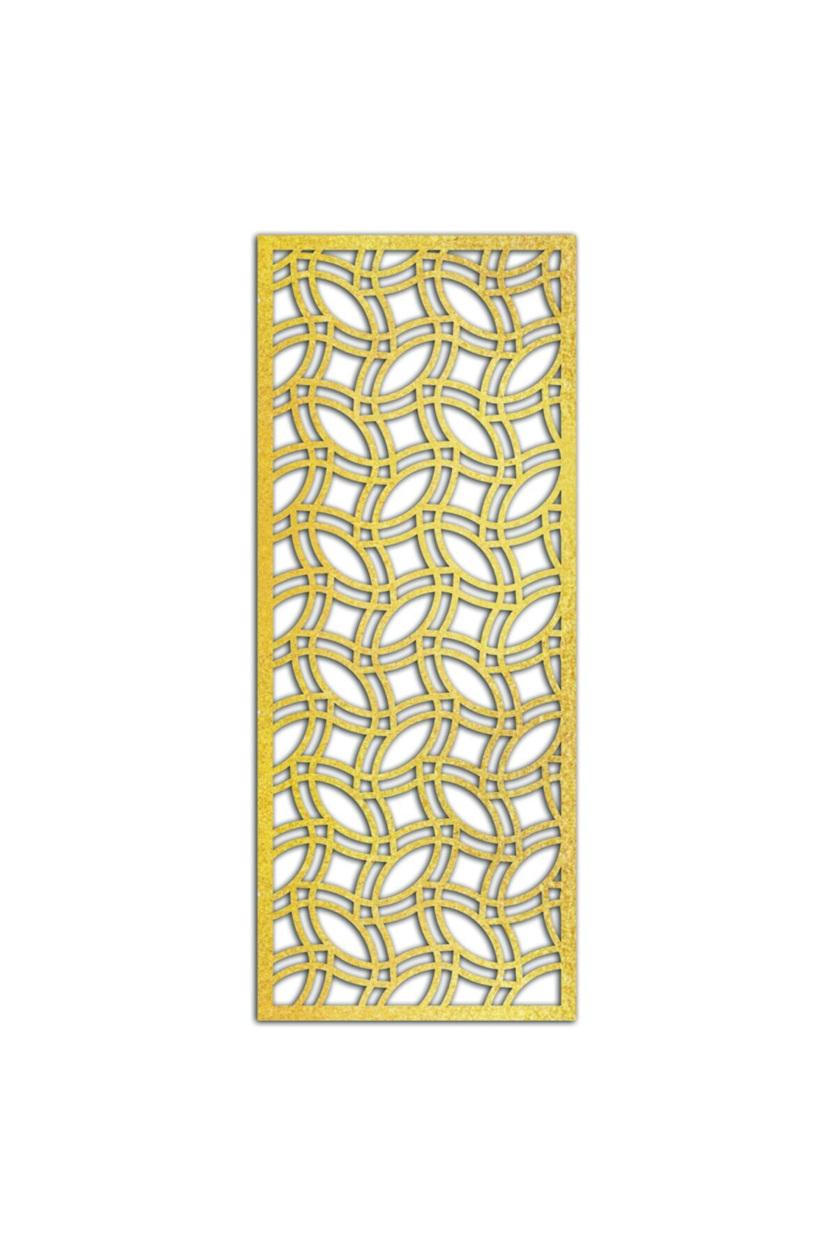 Liar Dekor Liar Ahşap Seperatör (Paravan) - KSP-69 - (18 mm) - (69 cm x 139 cm) - (Gold)