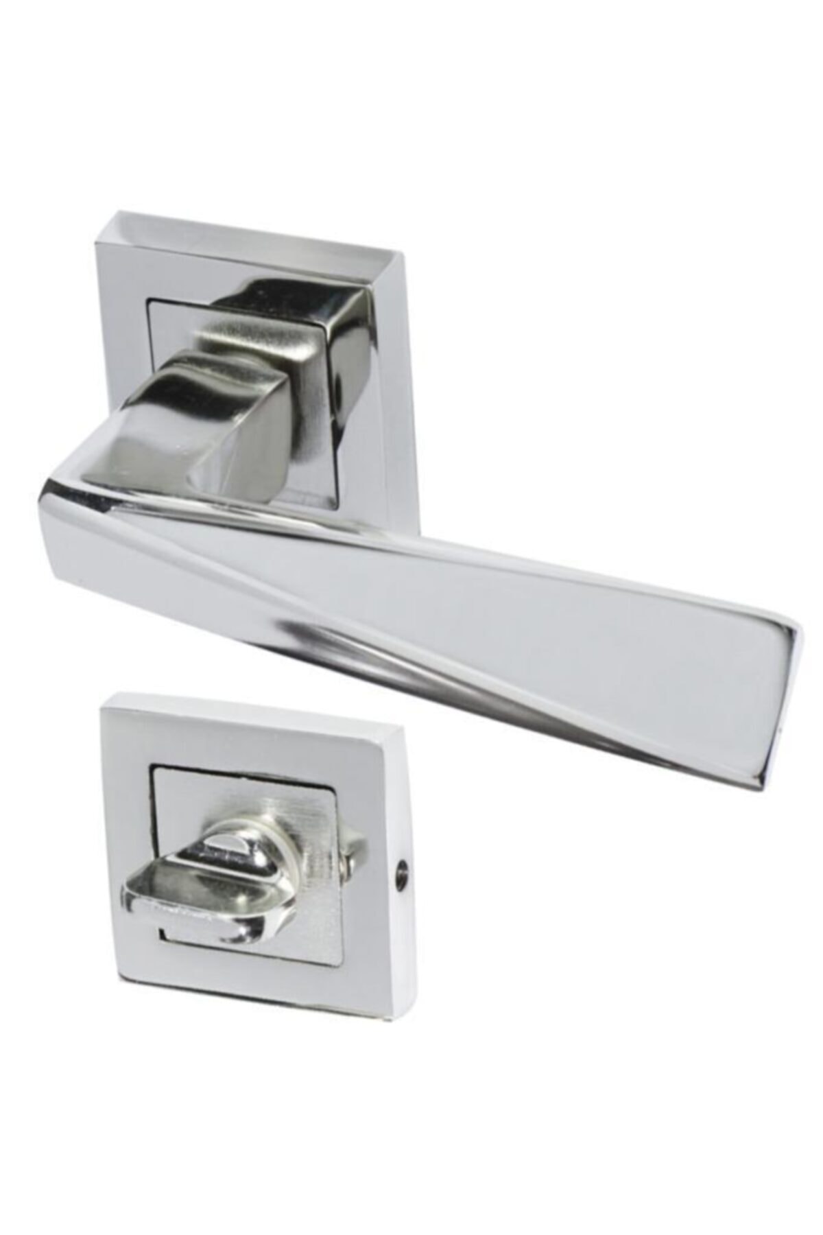 Nobel Penta Nikel Saten Kare Rozetli Kapı Kolu Wc