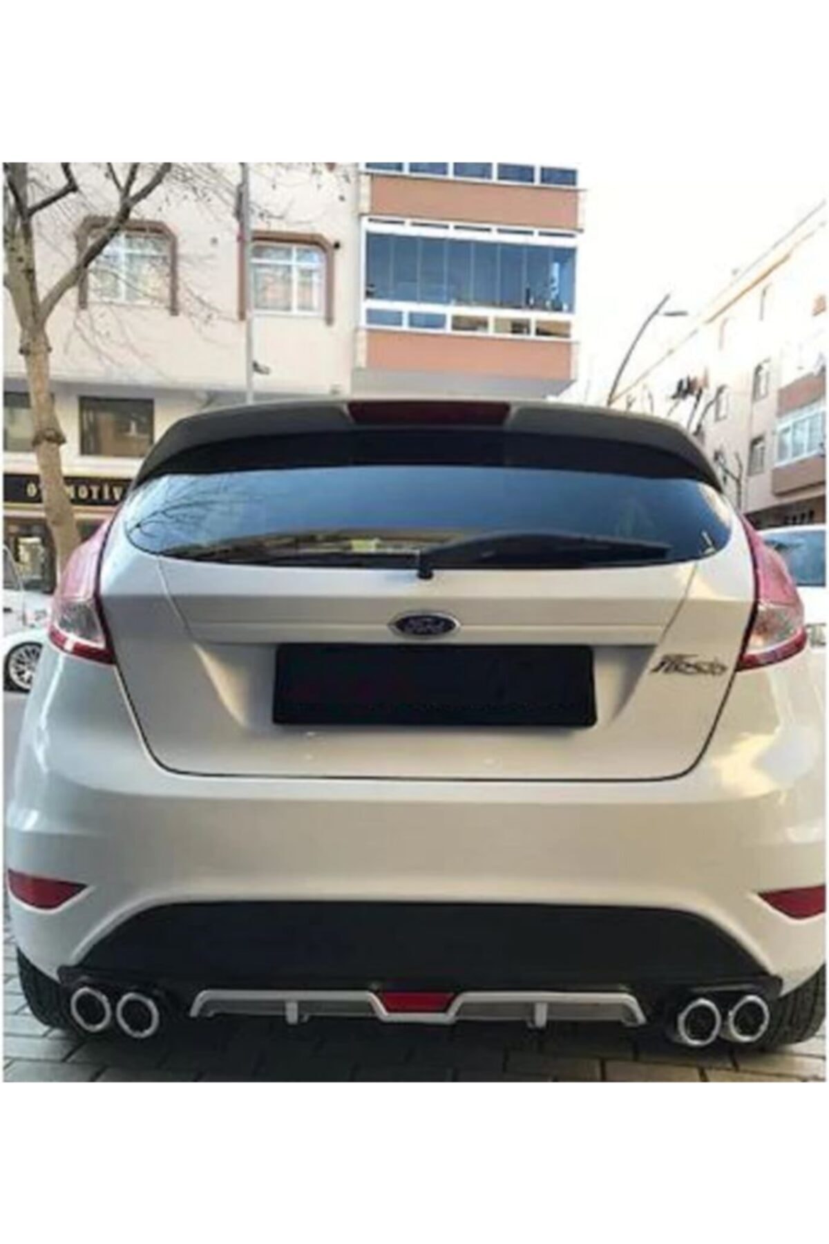 Boğaziçi Ford Fiesta Yeni Kasa Gri Reflektörlü Arka Difüzör -4 Egzozlu Difrizör-