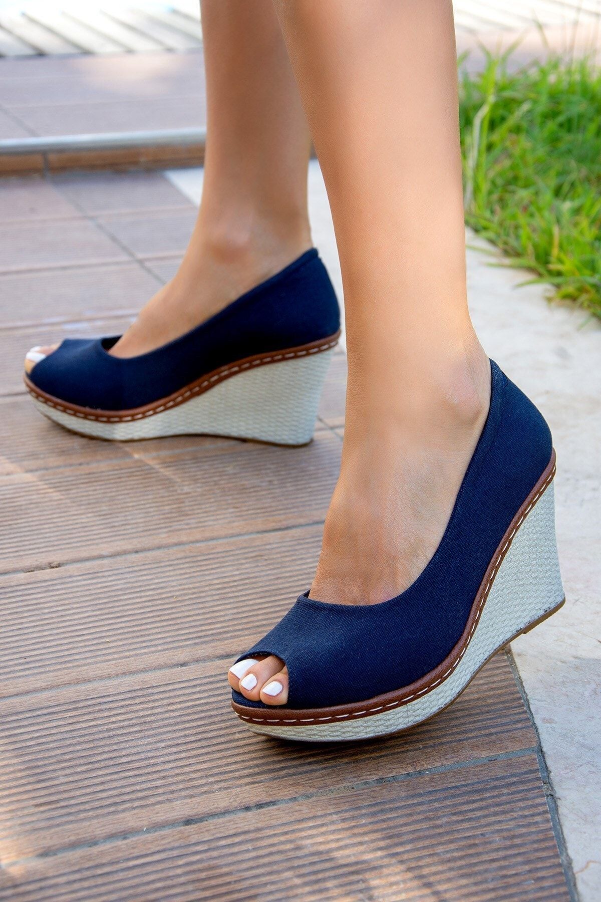 Fox Shoes Lacivert Kadın Dolgu 9674040305