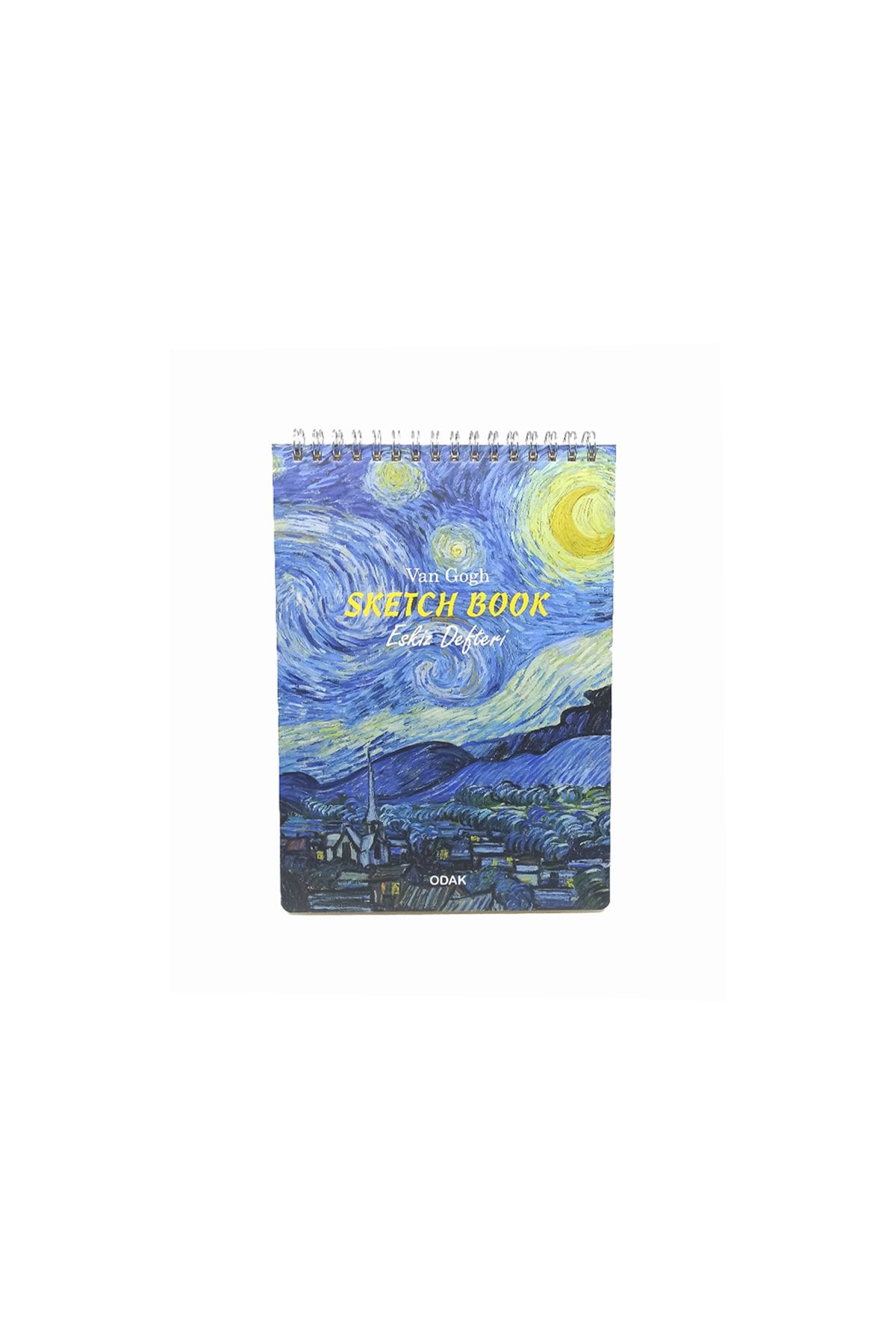 hiçdurmaal Vincent Van Gogh Yıldızlı Gece Görselli Sert Kapak Fil Dişi Renk 40 Yapraklı A5 Eskiz Defteri