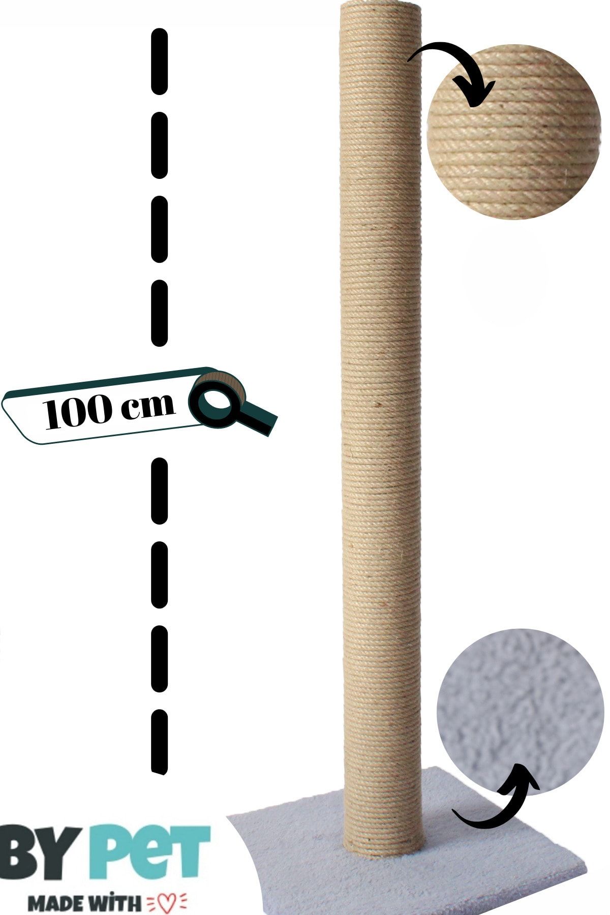 BYPET 100 Cm Devrilmez Kedi Tırmalama Platformu