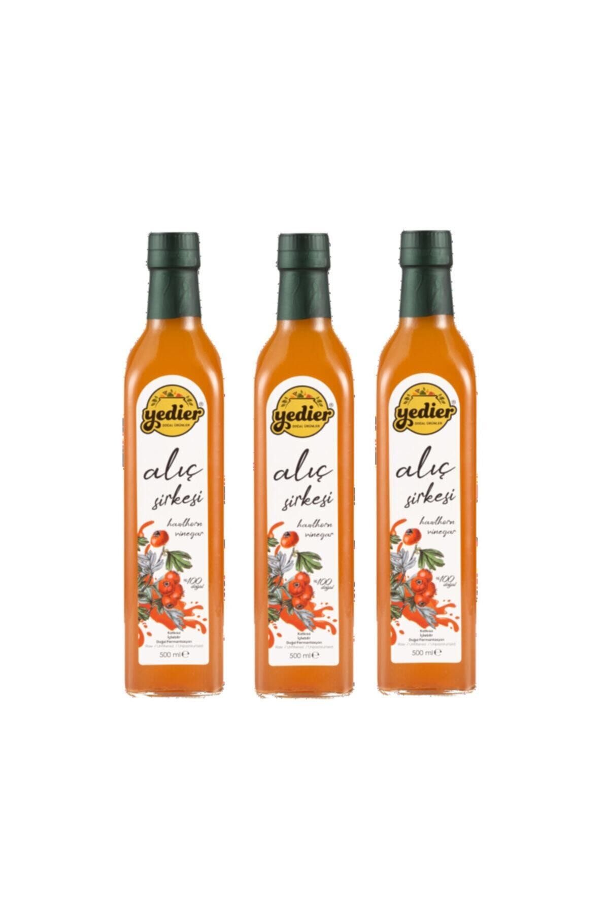 Yedier Doğal Fermantasyon Alıç Sirkesi 500 ml - 3'lü Paket