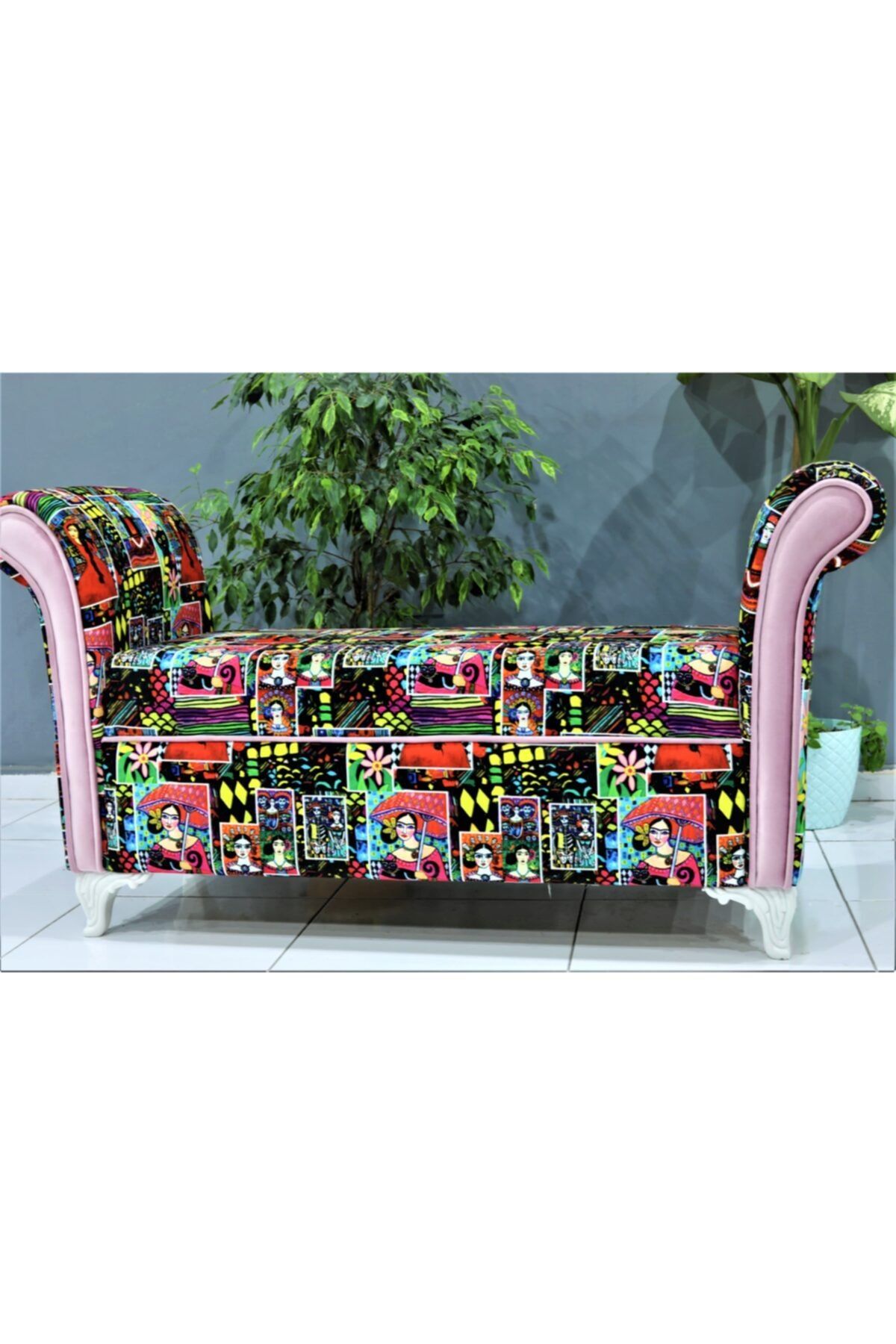 J&S QUALİTY Desenli Özgün Tasarım Puf, Bench, Koltuk. Salon, Mutfak, Cafe,