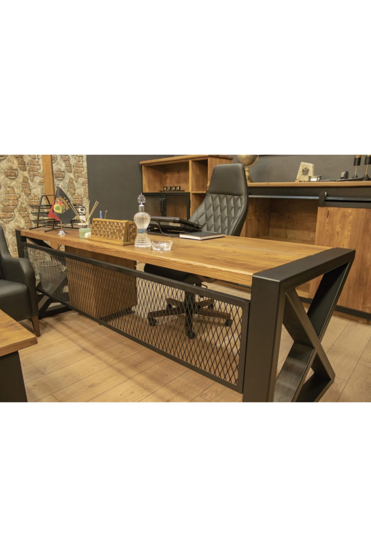 Deryawood Masif Mobilya Masif Ahşap Çalışma Masası 160cm X 85cm