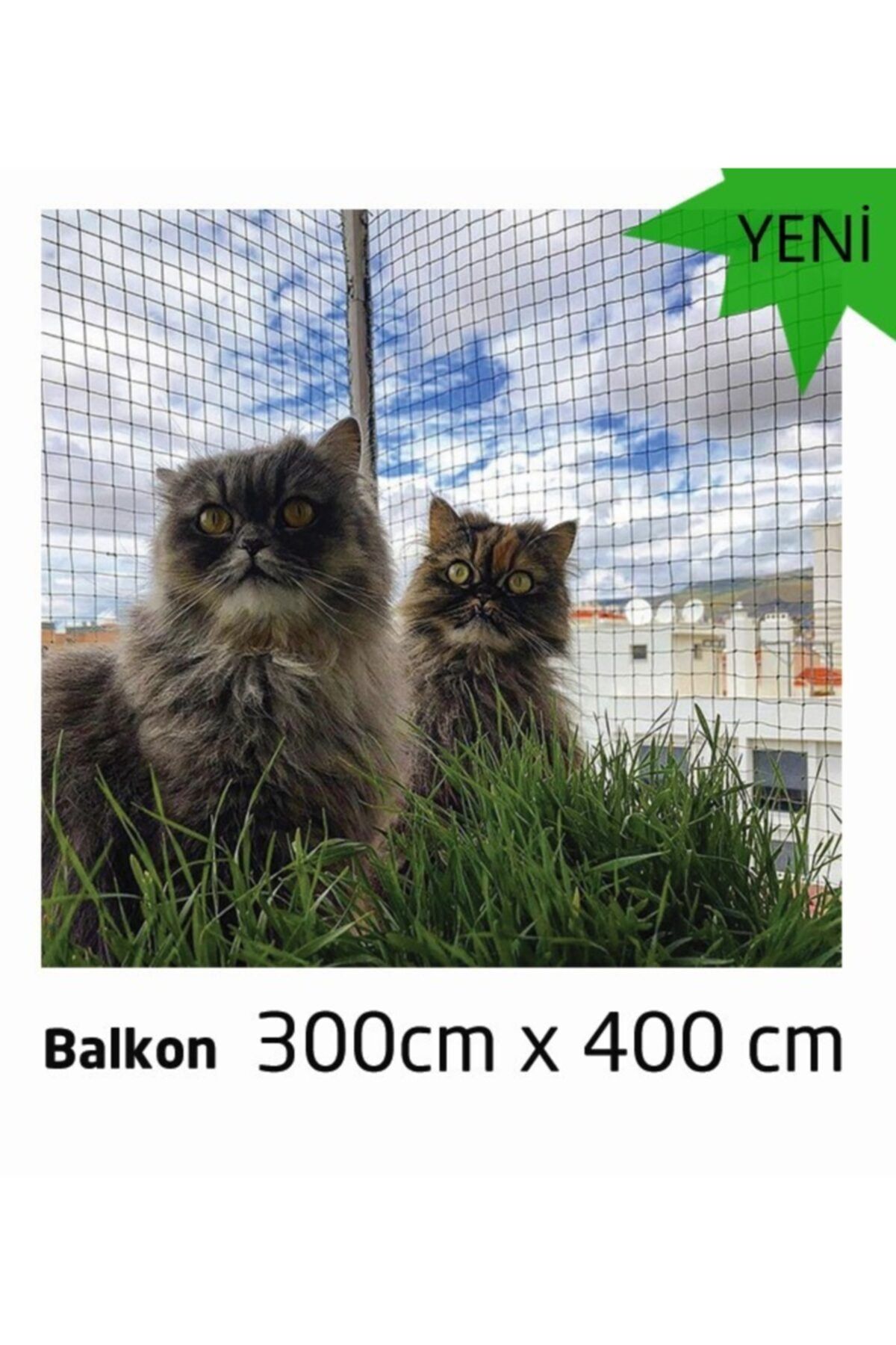 WINBLOCK Pets Balkonlar Için Kedi Güvenlik Ağı 300cm X 400cm