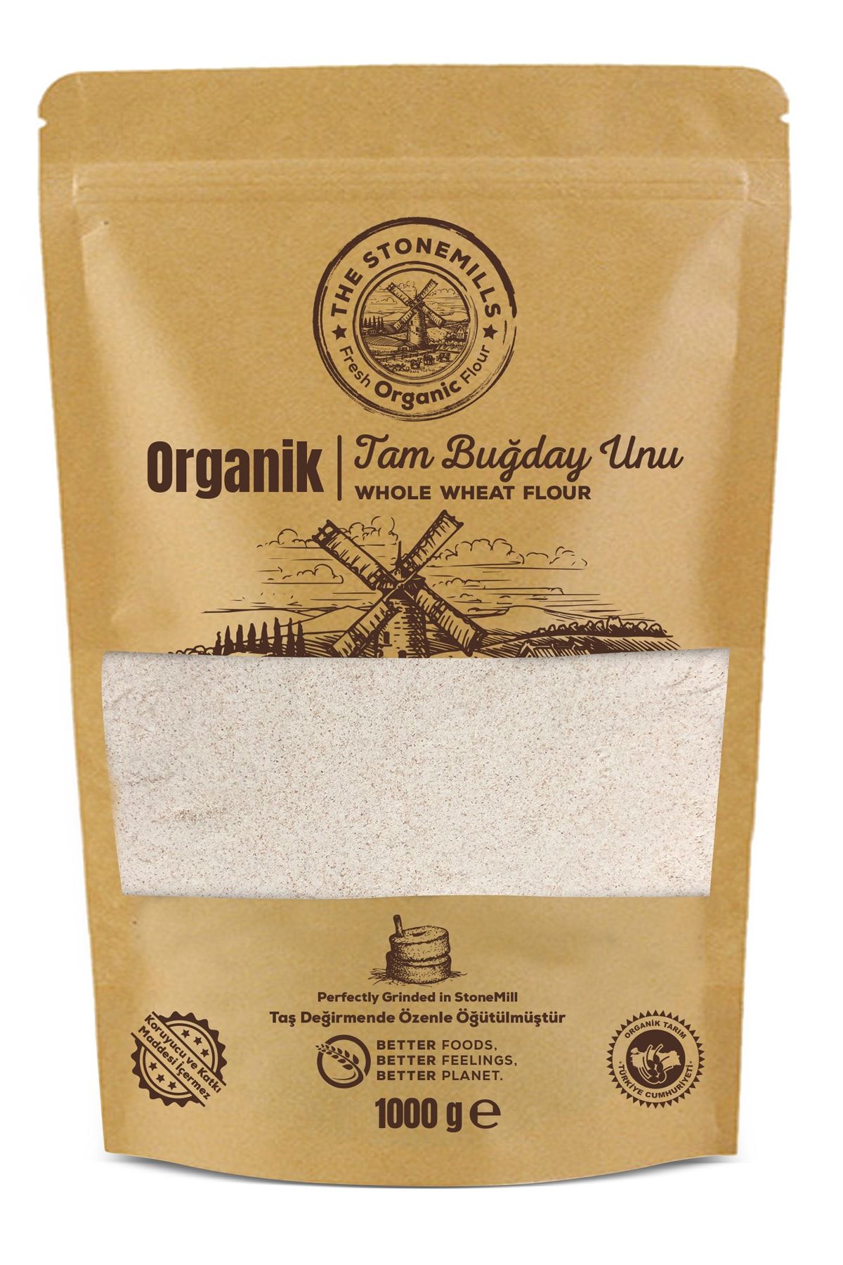 The Stonemills Organik Tam Buğday Unu 1 Kg (taş Değirmende Öğütülmüştür)