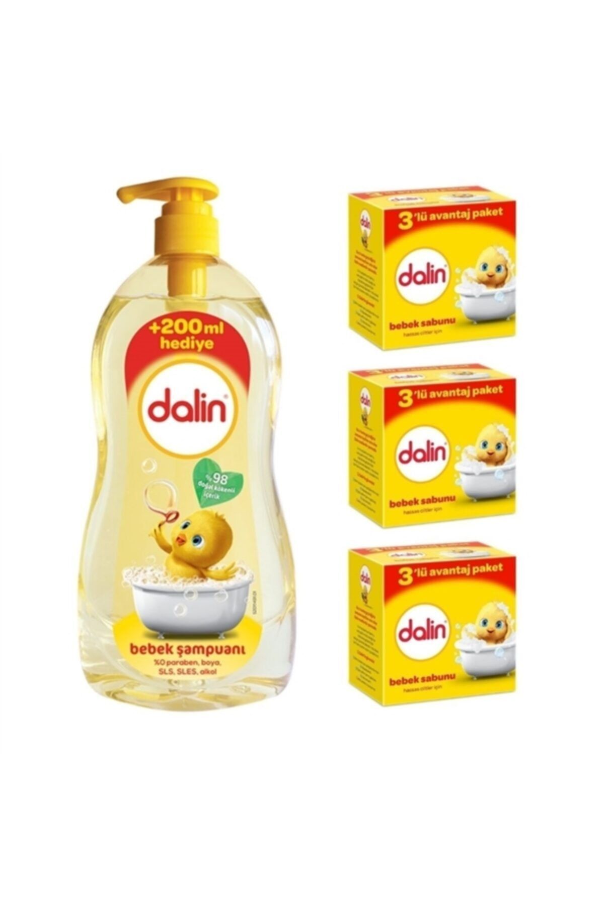 Dalin Bebek Şampuanı Klasik 900 Ml + Bebek Sabunu Hassas Ciltler Için 9'lu