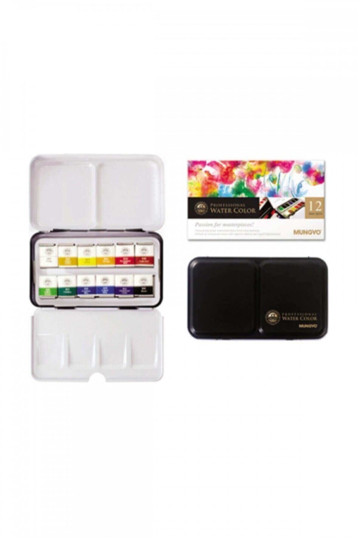 Clairefontaine Mungyo Profesyonel Suluboya Seti 12 Renk (yarım Tablet) + Defter