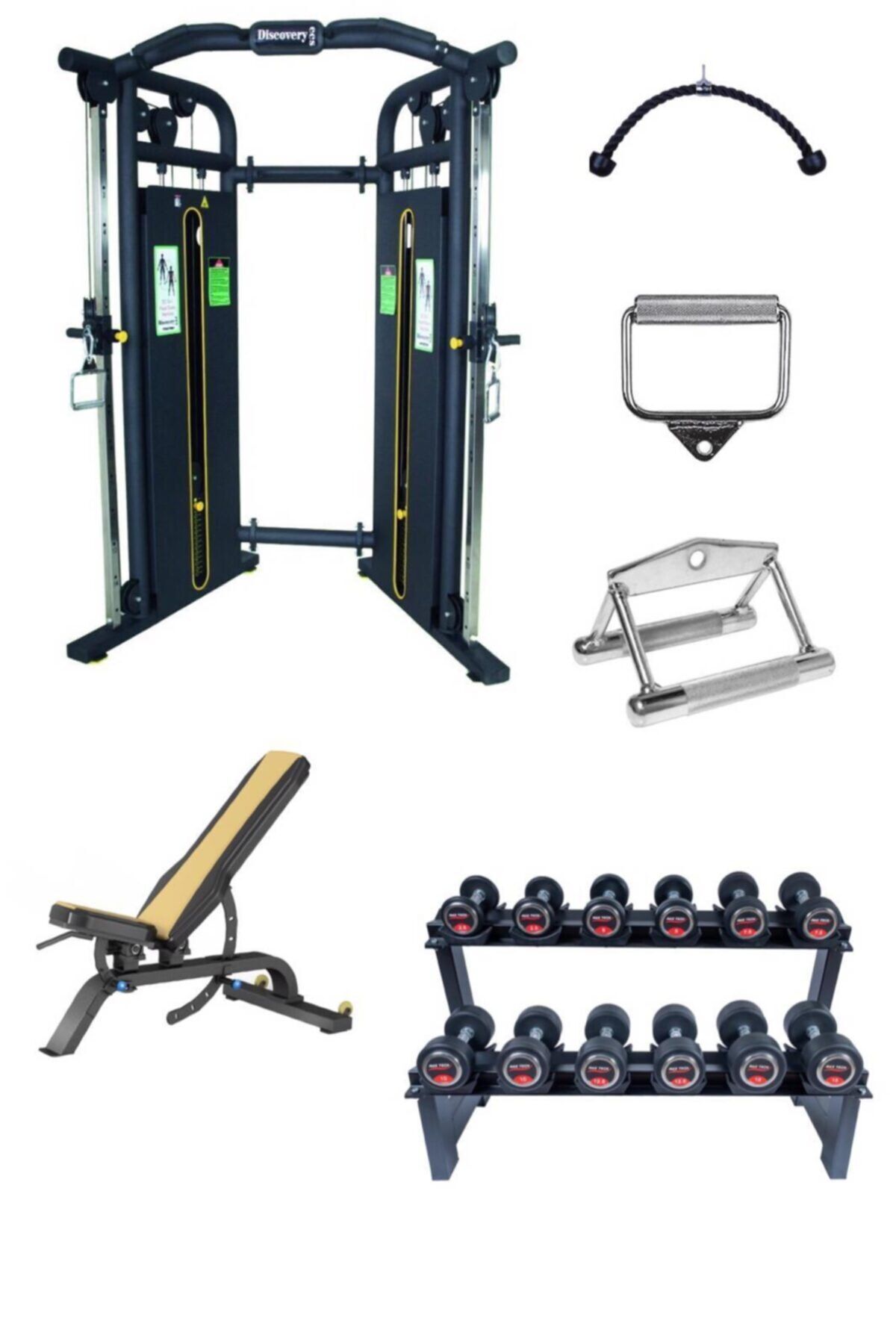 MaxTech Max Tech Profesyonel Dap Set2 Dap, Ayarlı Sehpa, 2,5-15 kg Arası Dambıl Set+stand, Aparatlar