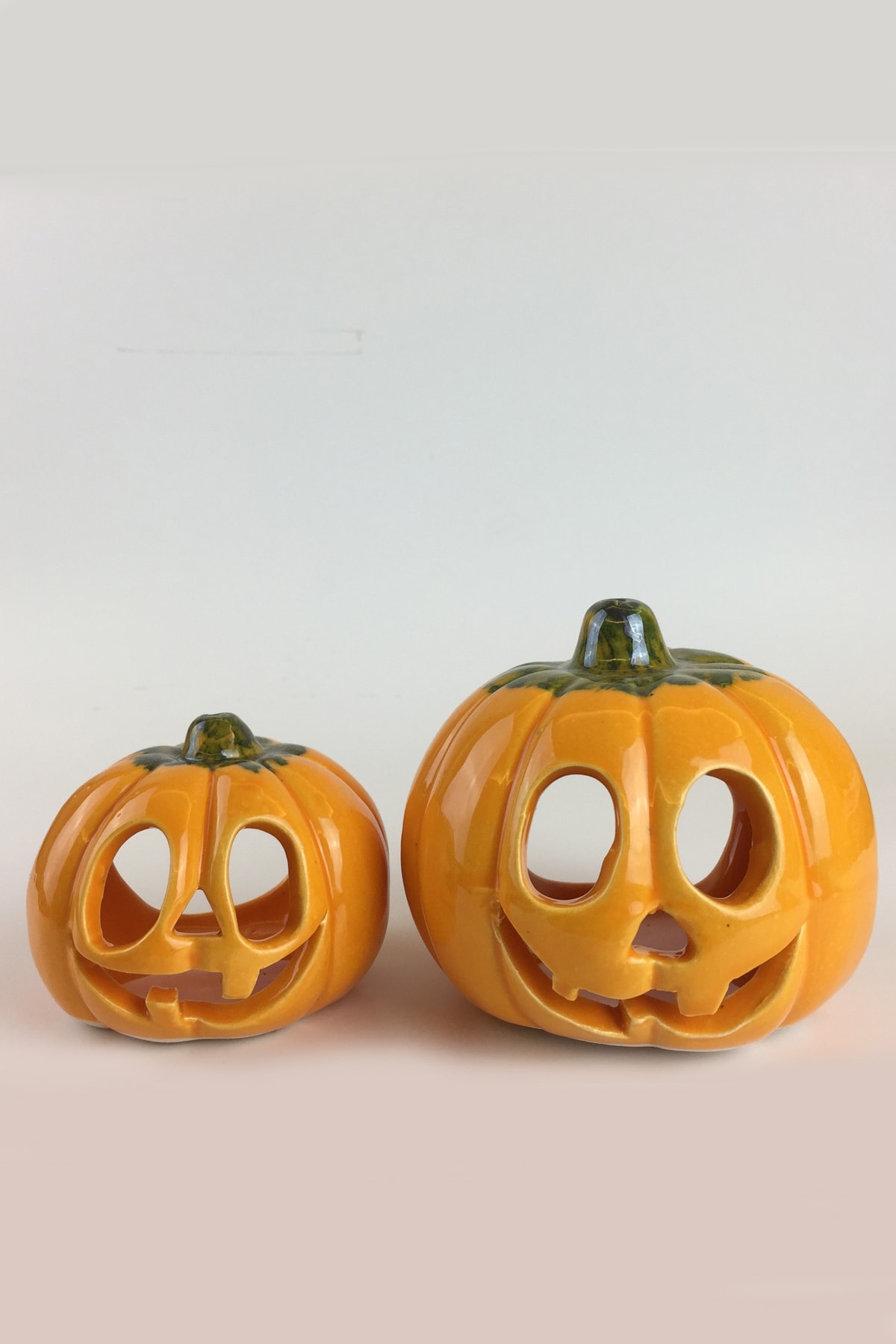 AstreHome 2'li Set Dekoratif Seramik Bal Kabağı Mumluk