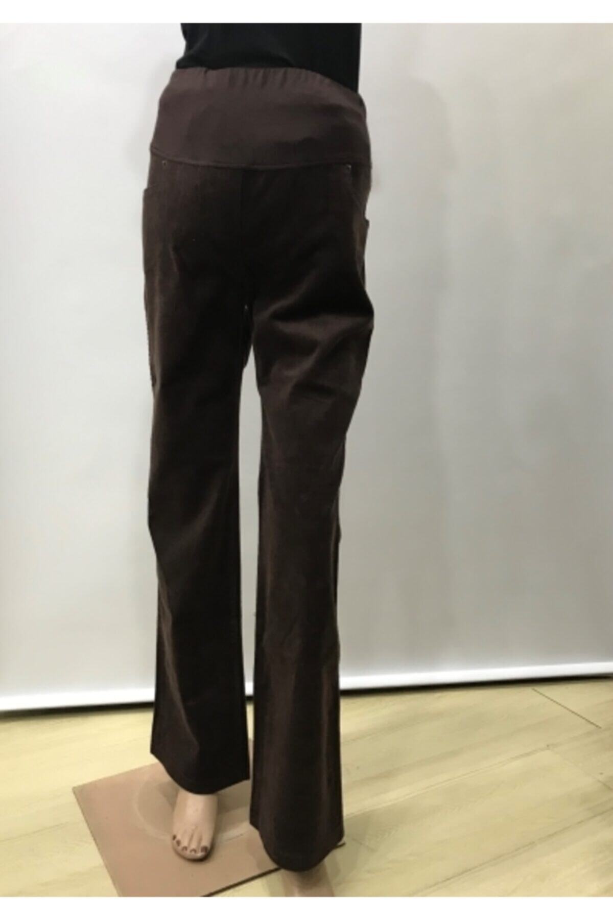 HaiModa Kadın Hamile Kadife Pantolon Kahverengi