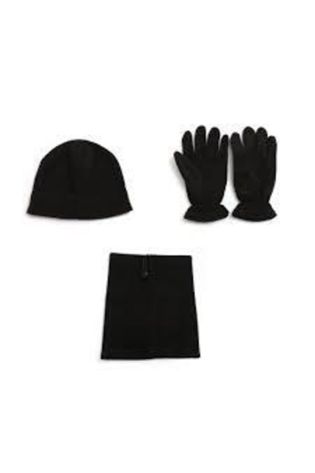 POLAR Siyah (bere + Boyunluk + Eldiven) Seti