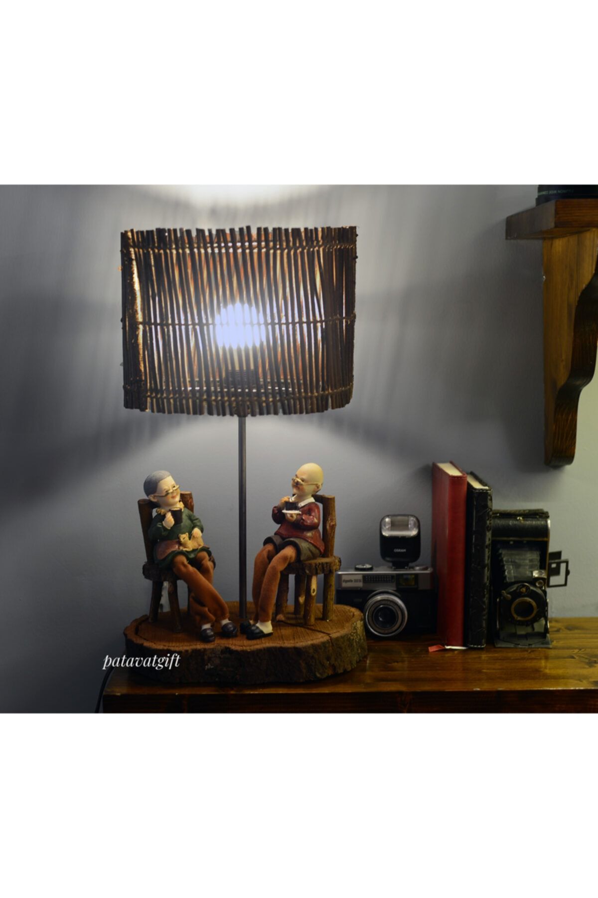 Patavat Nostaljik Nine & Dede Bambu Abajur