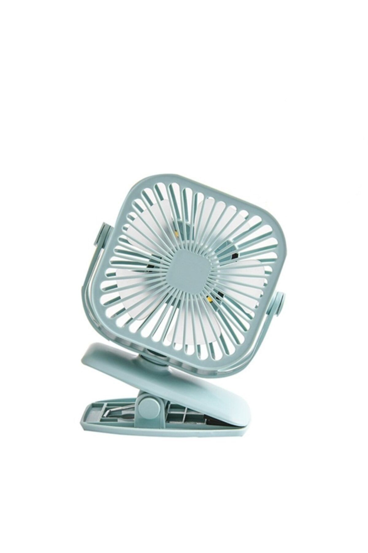 AldımGeldi Mini Taşınabilir 360 Derece Masaüstü Işıklı Klipsli Şarjlı Fan Renk Yeşil