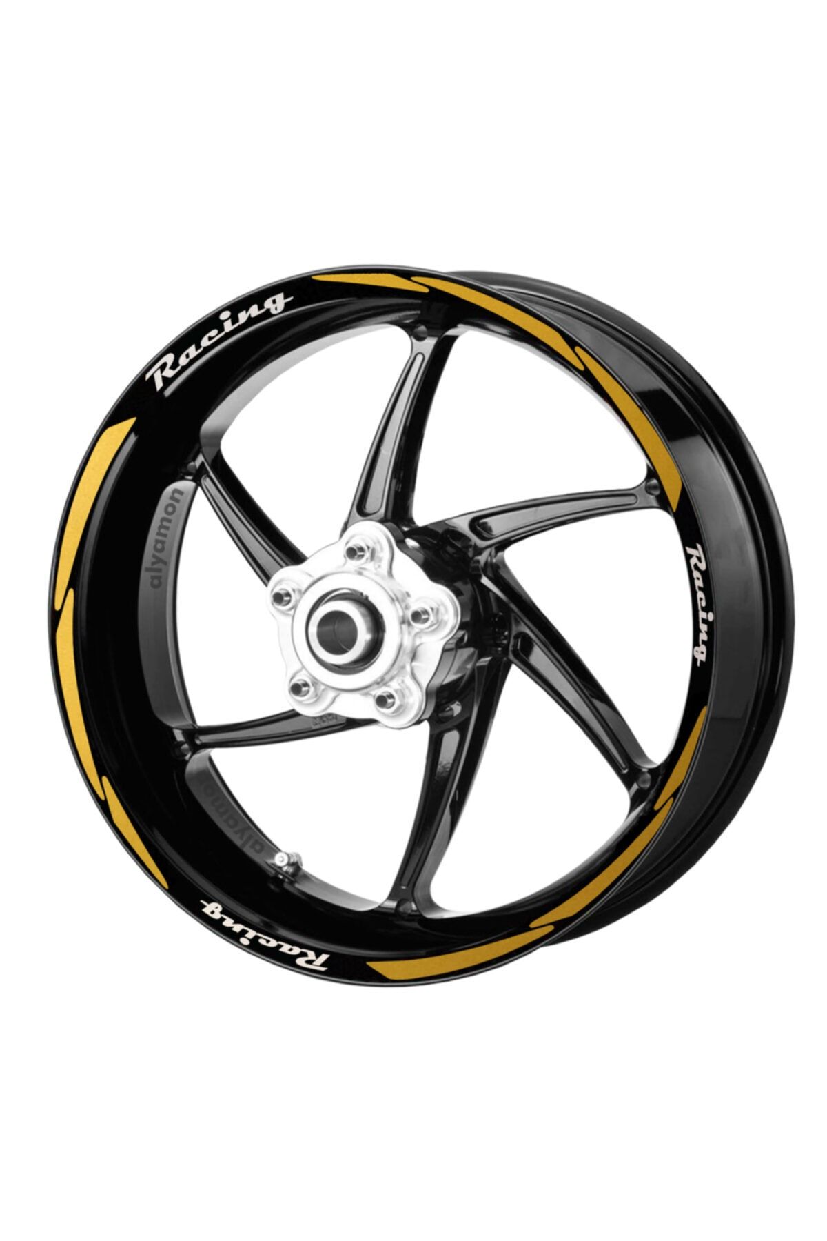 Deeb Motosiklet Jant Şeridi Racing Sarı Beyaz Model S