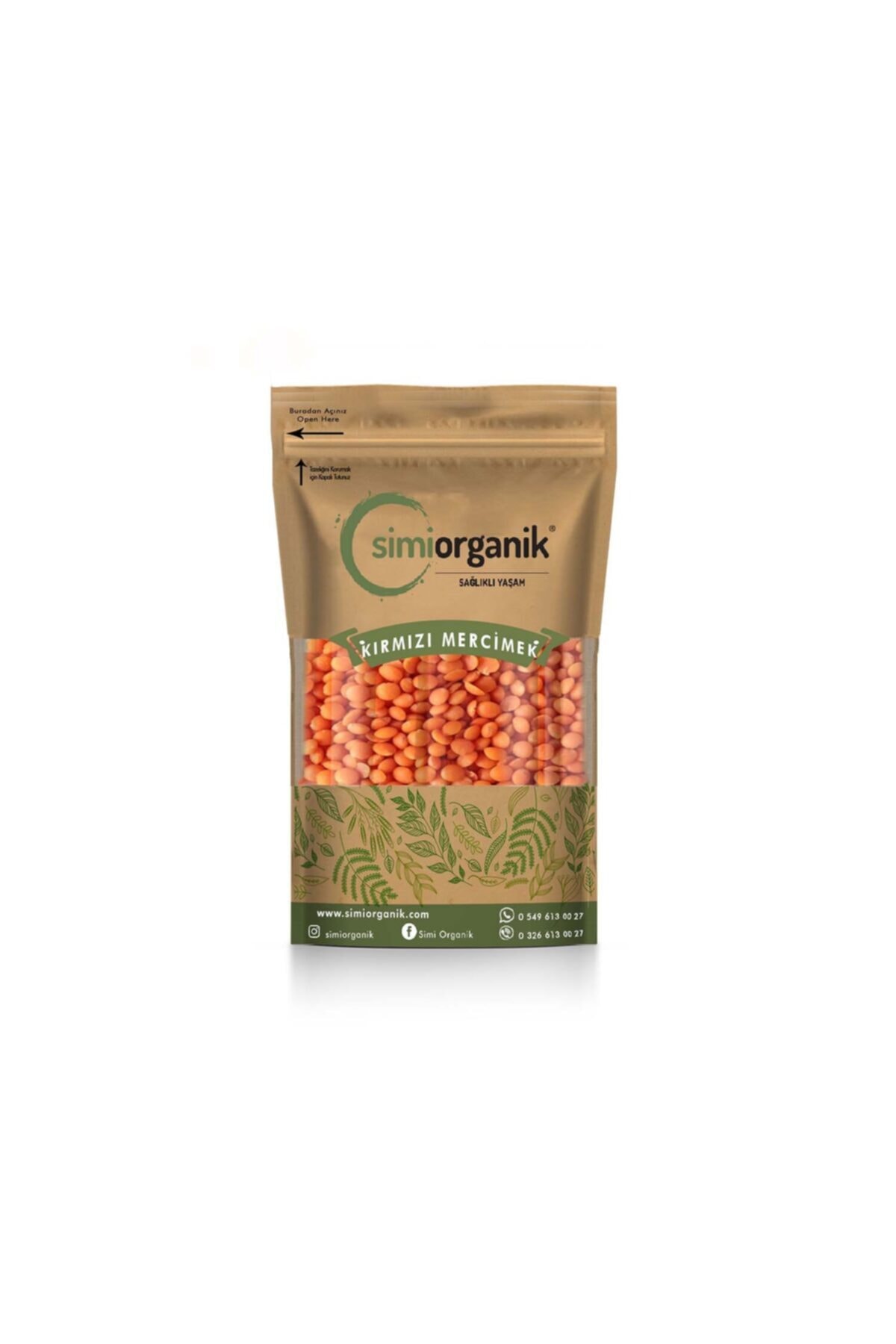 Simiorganik 1. Sınıf Kırmızı Mercimek 500 gr.