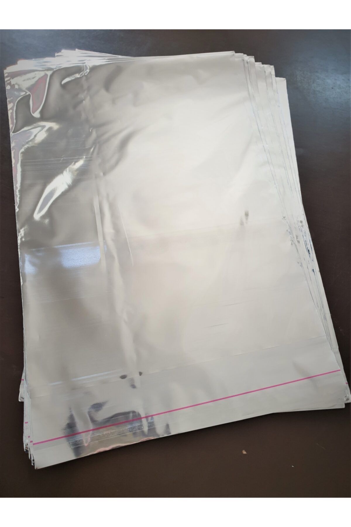 YİĞİT TİCARET Kendinden Bantlı Metalize Gümüş Rengi Hediye Paketi-hediyelik Poşeti- 25x35-100 Adet