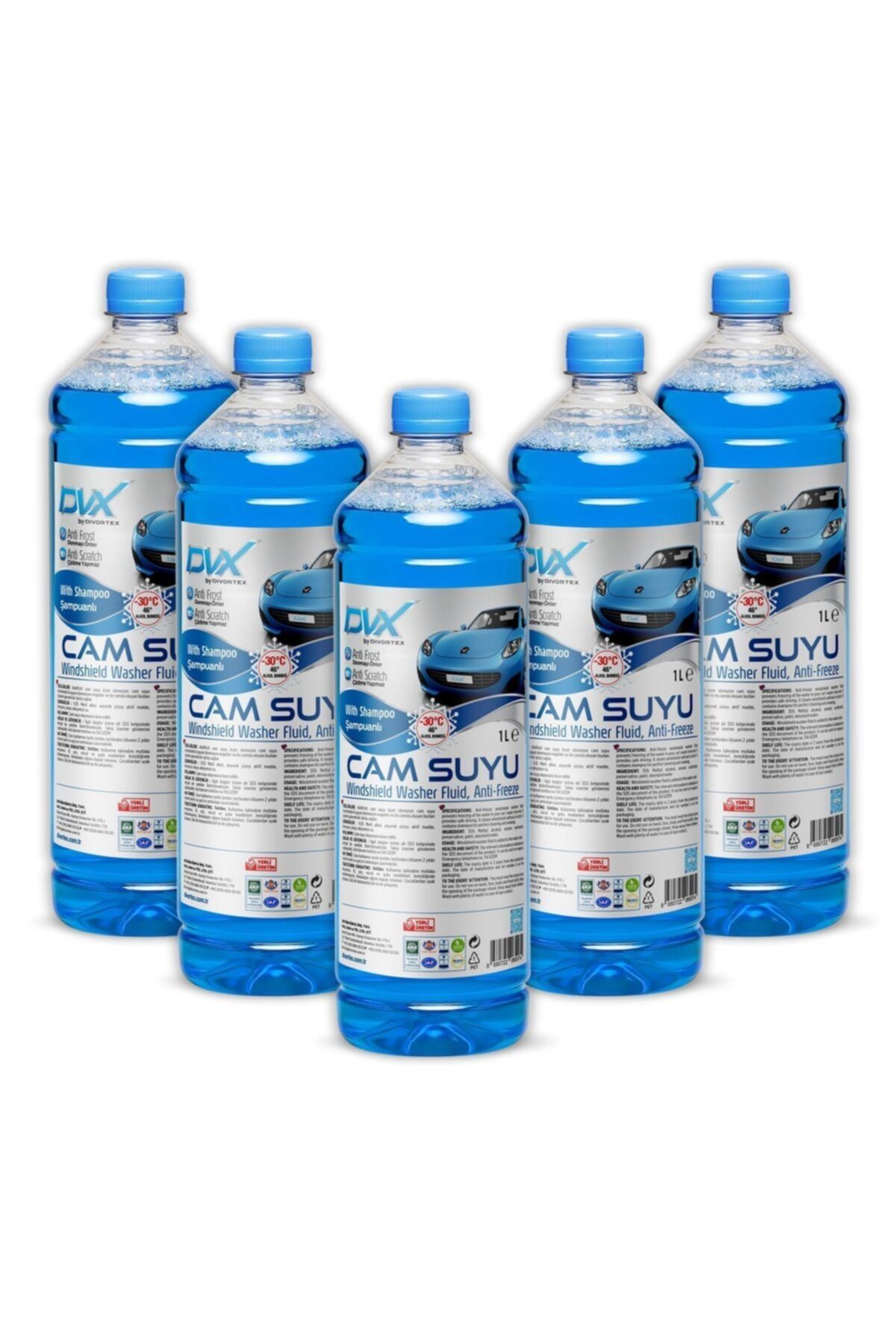 Divortex - 30° Antifrizli & Şampuanlı Cam Suyu 1 Lt X 5 Adet
