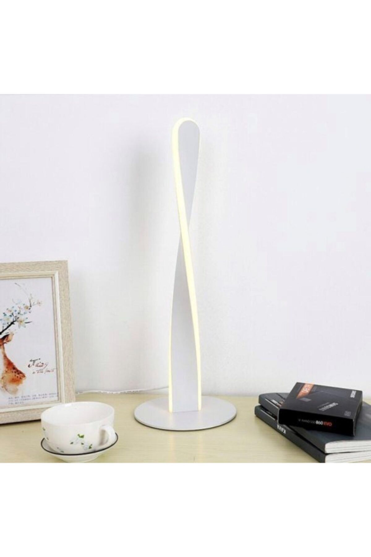 Vonalight Modern Led Dekoratif Burgu Masa Lambası Beyaz 3000k Günışığı Sarı Işık