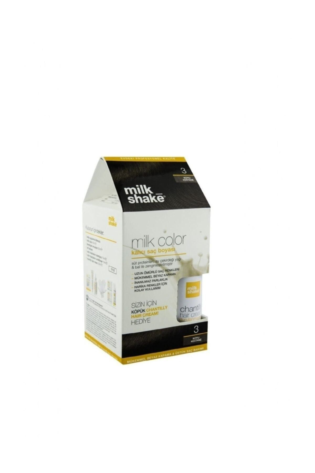 Milkshake Milk Shake 3 Koyu Kestane + Hair Cream 50ml Set