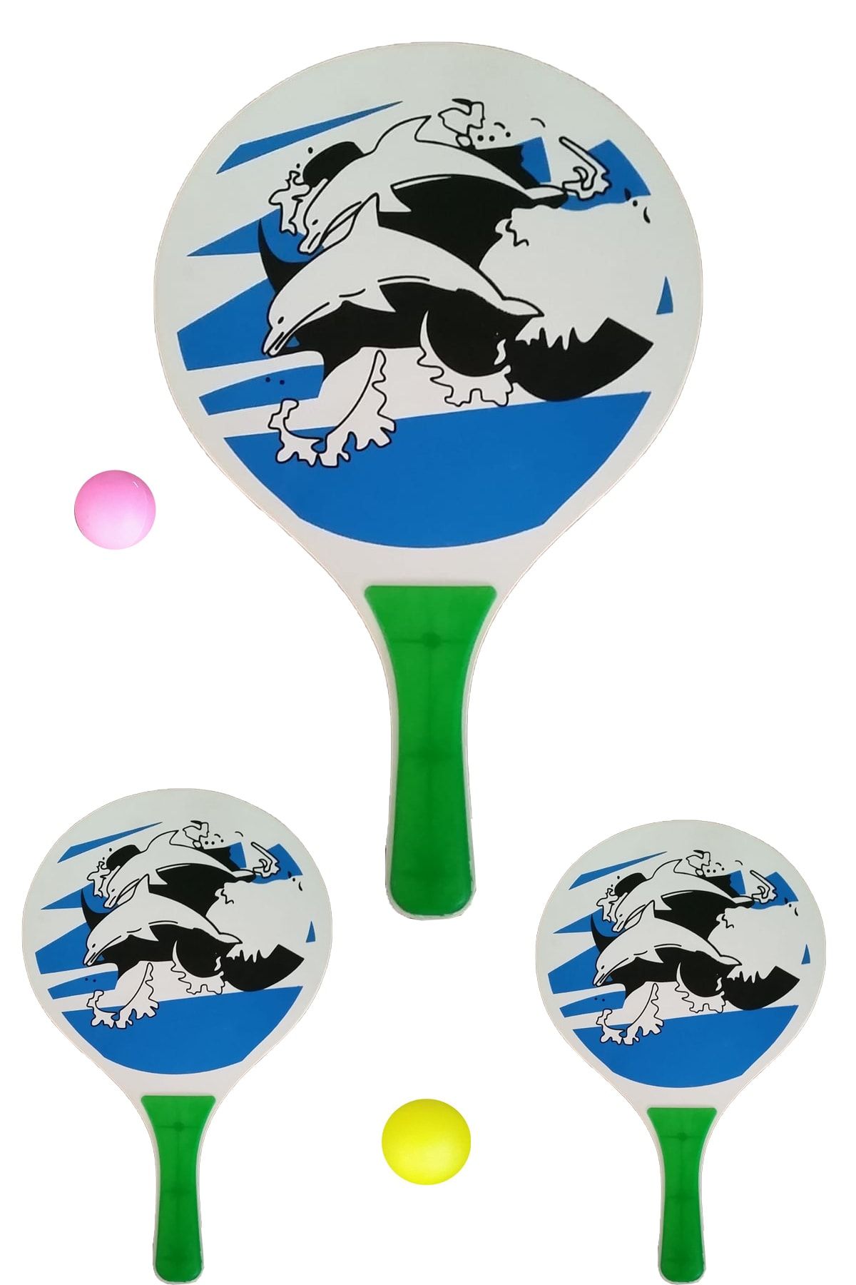 AKTOYS Beach Ball Tahta Raket Iki Adet Raket Bir Adet Top Mevcut . 6+yaş Ve Üzeri Için Uygundur.
