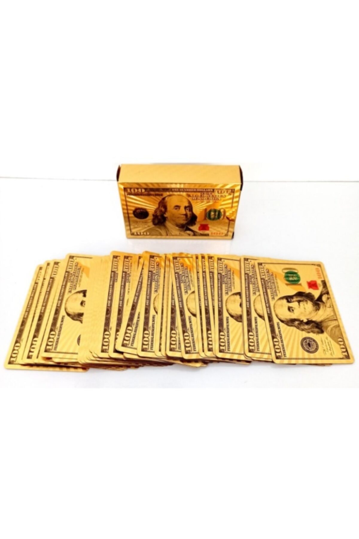 BiMarket Altın Poker Iskambil Oyun Kartları Kaplama Deste Kağıt Oyunu Seti