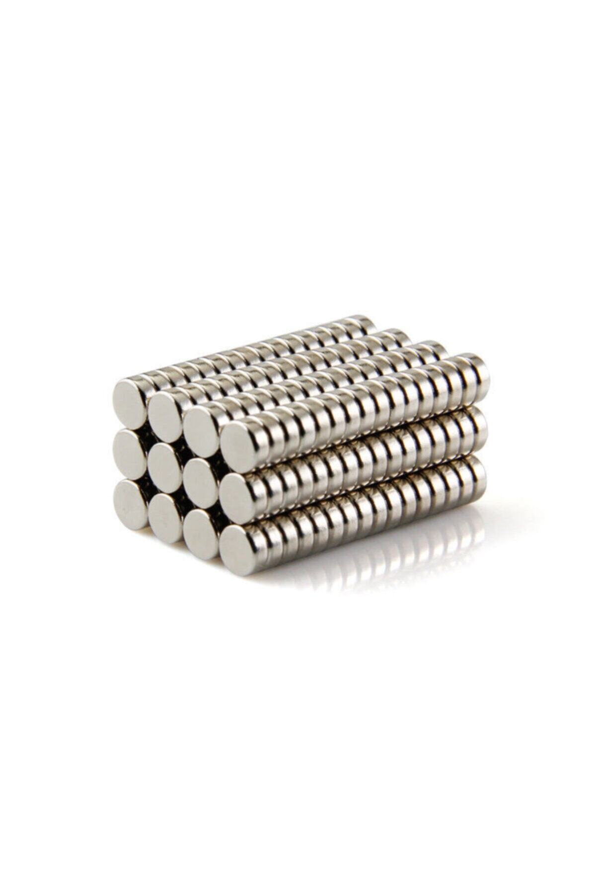 Dünya Magnet 100 Adet Çap 5mm X Kalınlık 2mm Silindir Güçlü Neodyum Mıknatıs