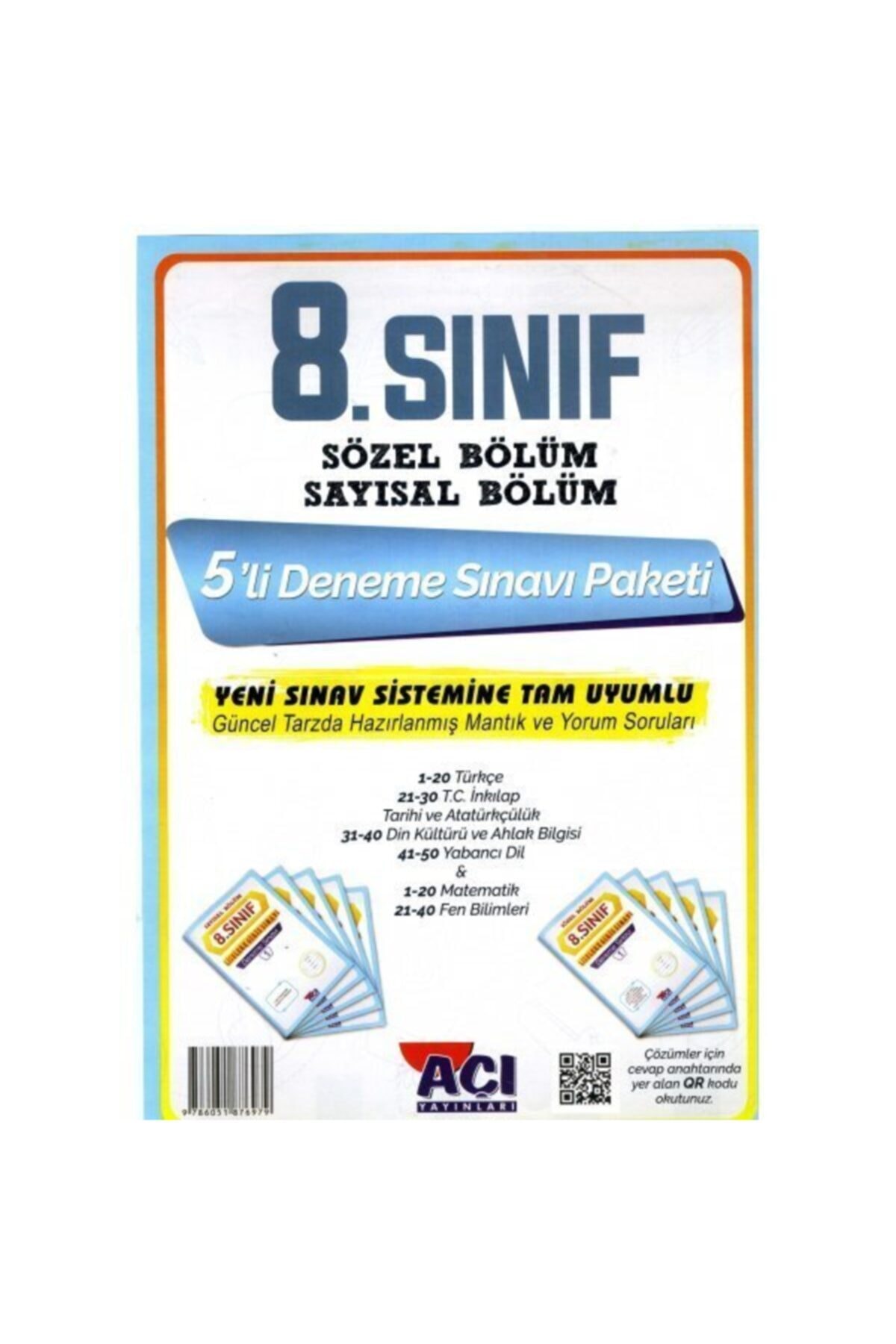 Açı Yayınları 8.sınıf Sayısal Sözel 5 Li Deneme Sınavı