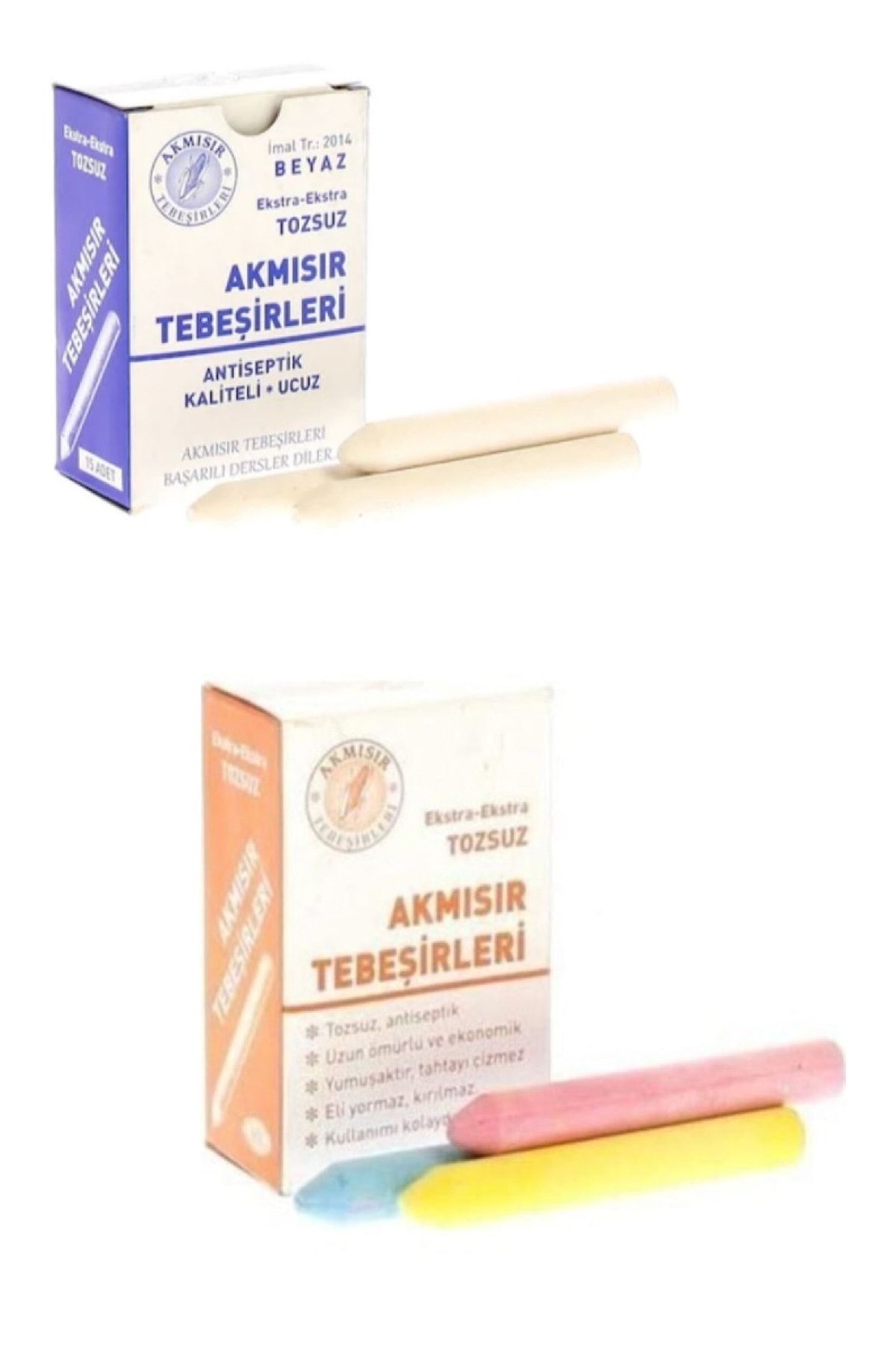 Akmısır Tebeşir 2 Kutu 1 Kutu Beyaz 1 Kutu Renkli