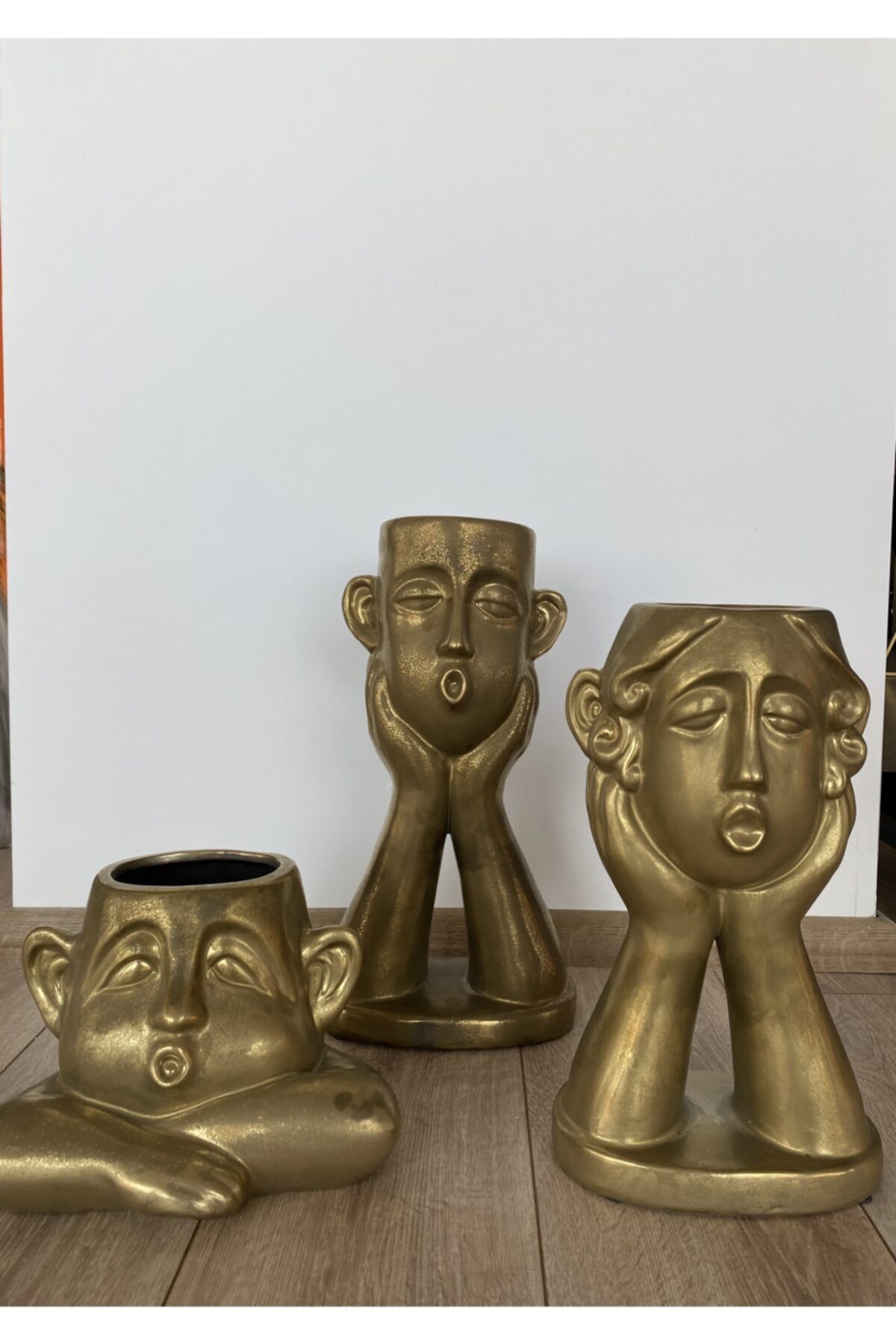 Önder Concept 3'lü Gold Surat Vazo Set