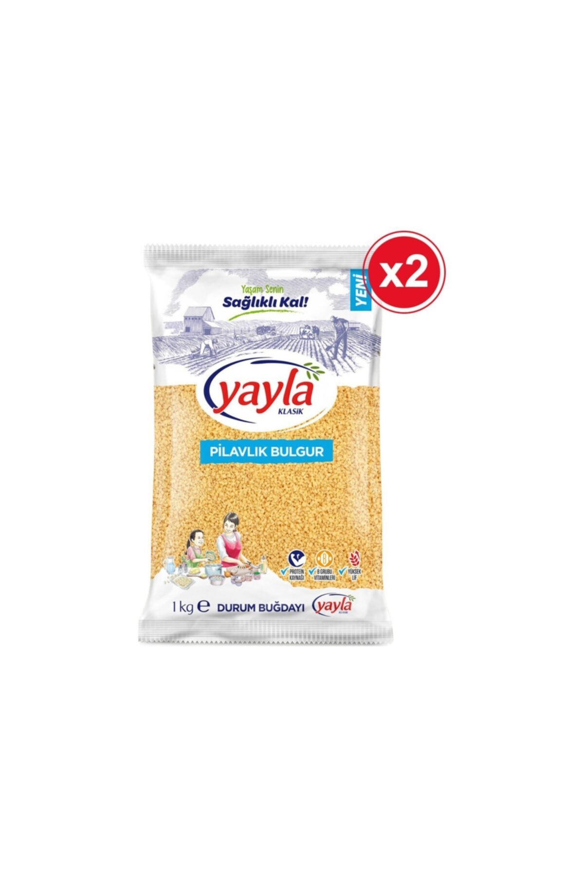 Yayla Bakliyat Yayla Pilavlık Bulgur 1 Kg X 2'li Paket