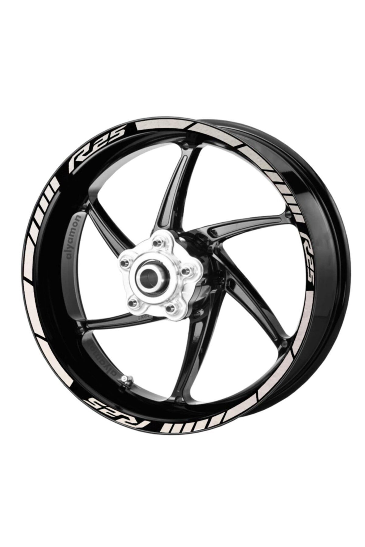 Deeb Yamaha R25 Jant Şeridi Beyaz Beyaz Model X