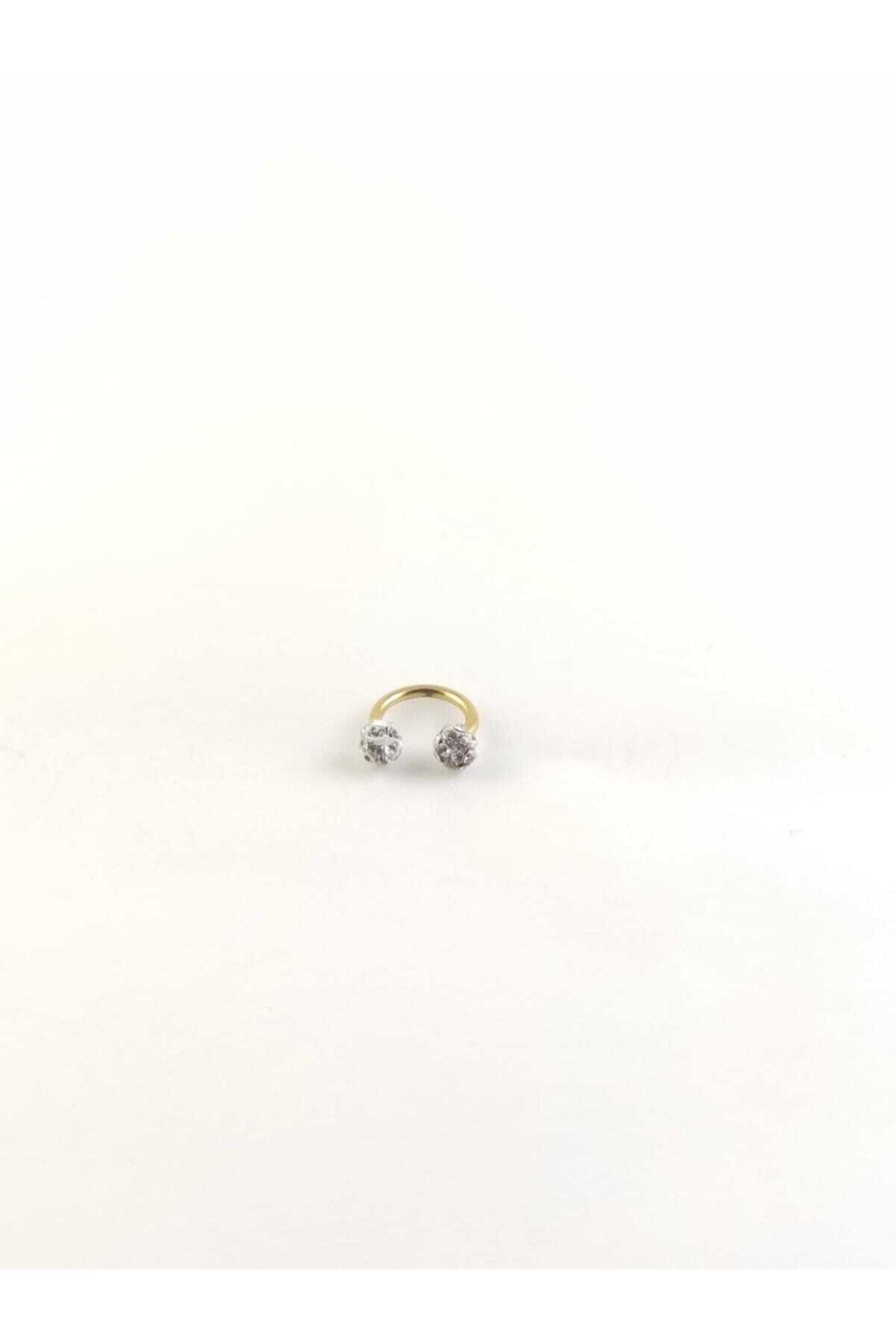 SHESTAKI 316l Cerrahi Çelik Gold Bar Shambala Taşlı 6mm Trag8us Helix Kıkırdak Septum Piercing Küçük Boy