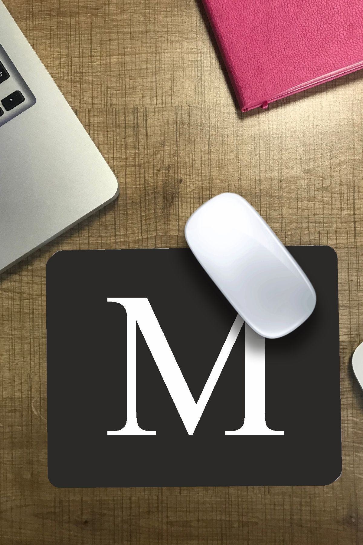 özel hediyem Özelhediyem M Harfli Mouse Pad Siyah