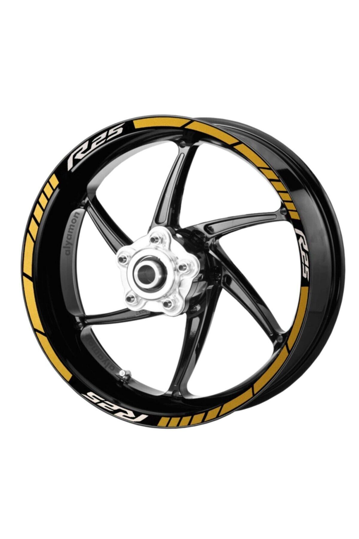 Deeb Yamaha R25 Jant Şeridi Sarı Beyaz Model X