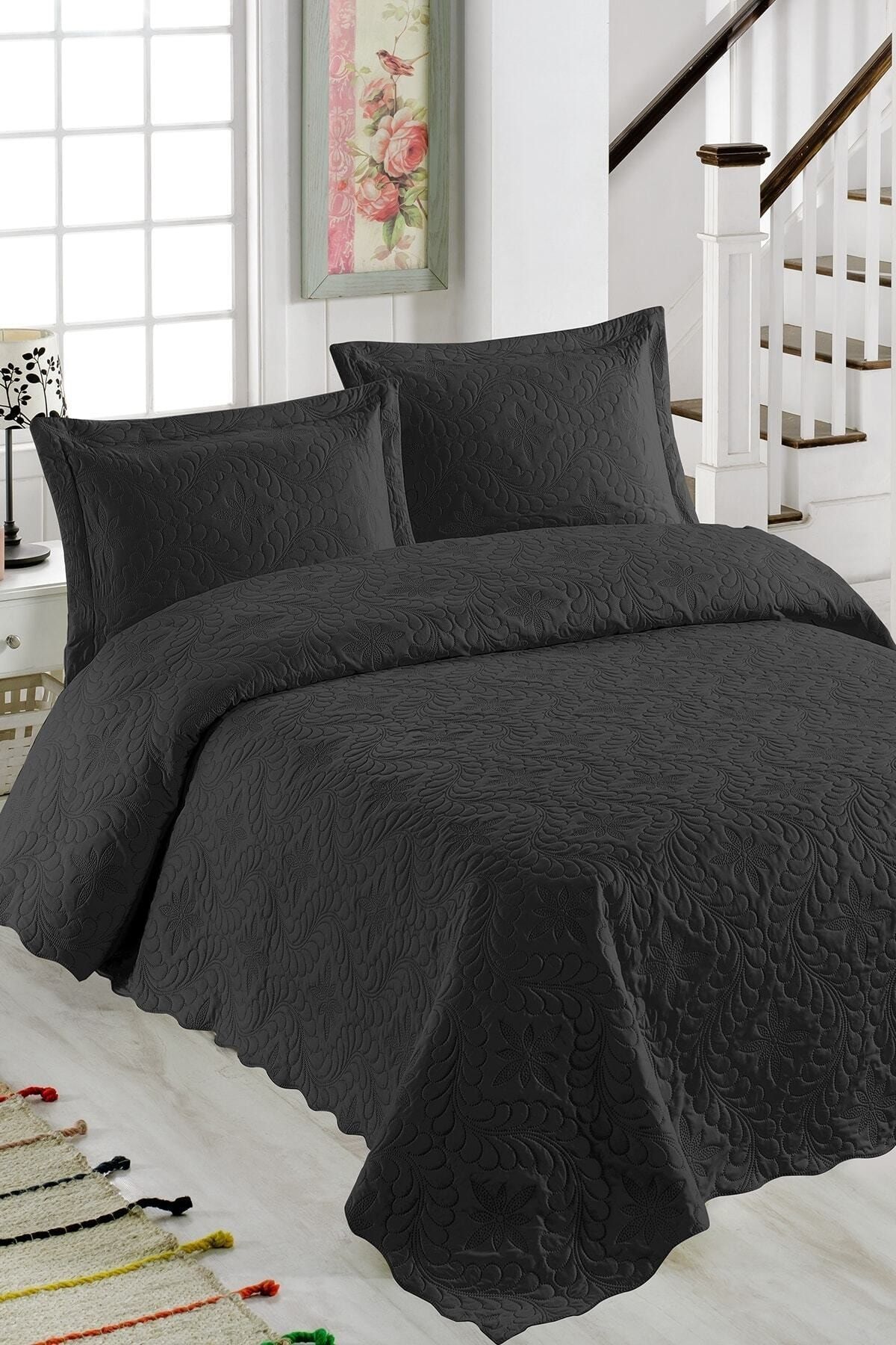 ortum ivy siyah cift kisilik microfiber kapitone yatak ortusu fiyati yorumlari trendyol
