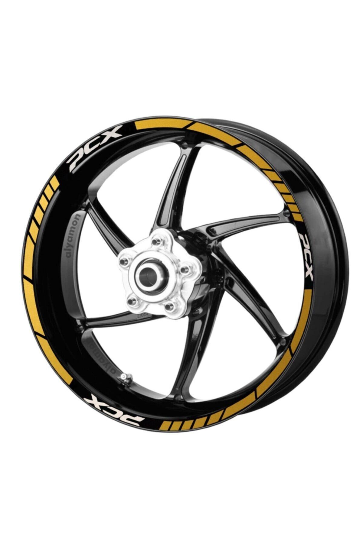 Deeb Honda Pcx Jant Şeridi Sarı Beyaz Model X