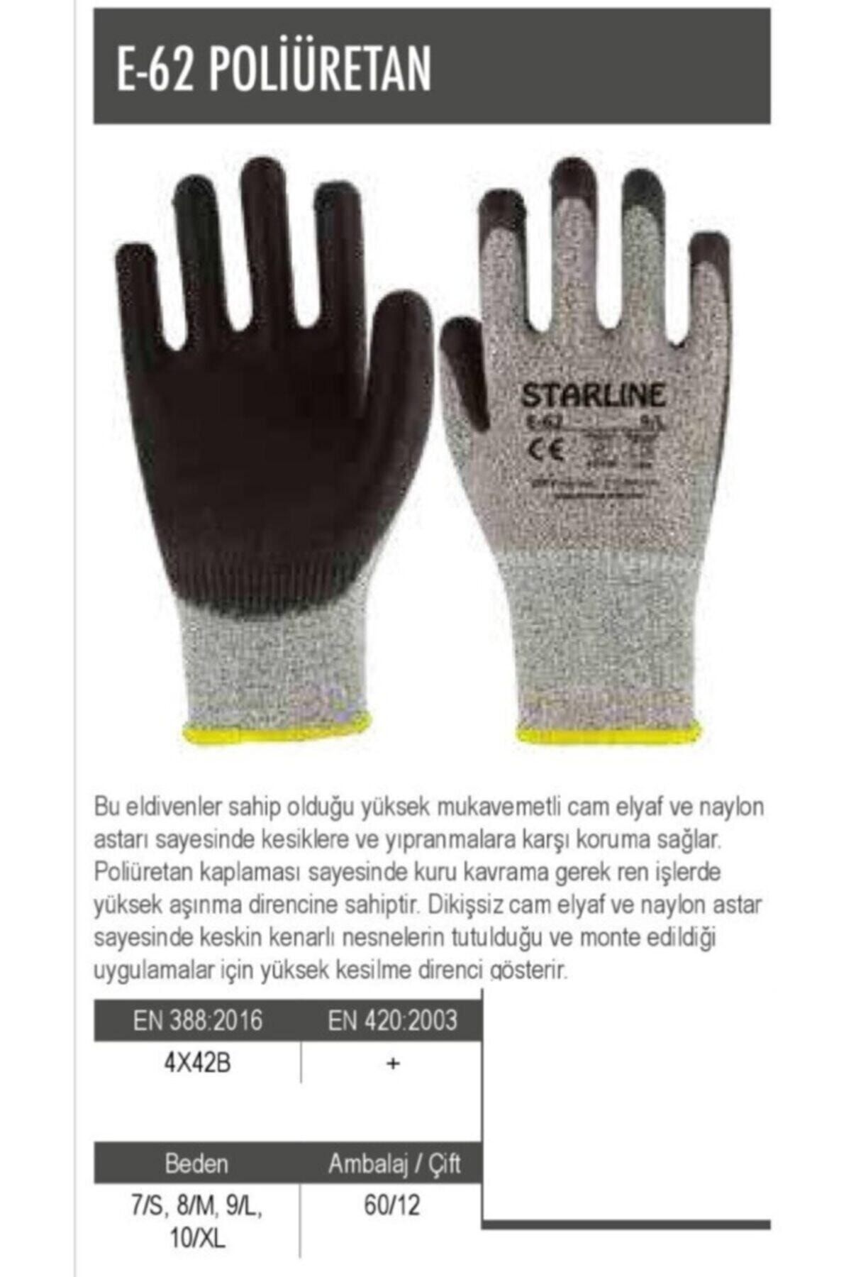 Starline Starlıne E-62 Kesilme Dirençli Pu Eldiven 10 No