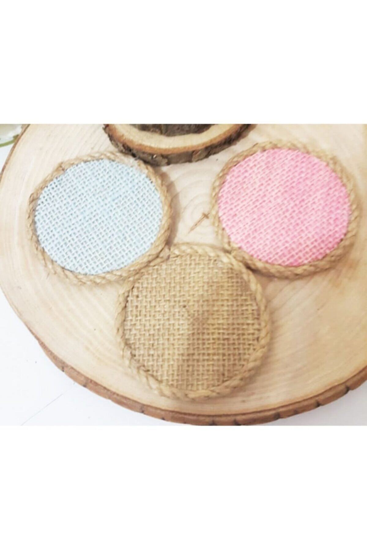 Hayaller Dükkanı Pembe Yuvarlak Magnetli  Hasır Tabla 6 cm10 Adet