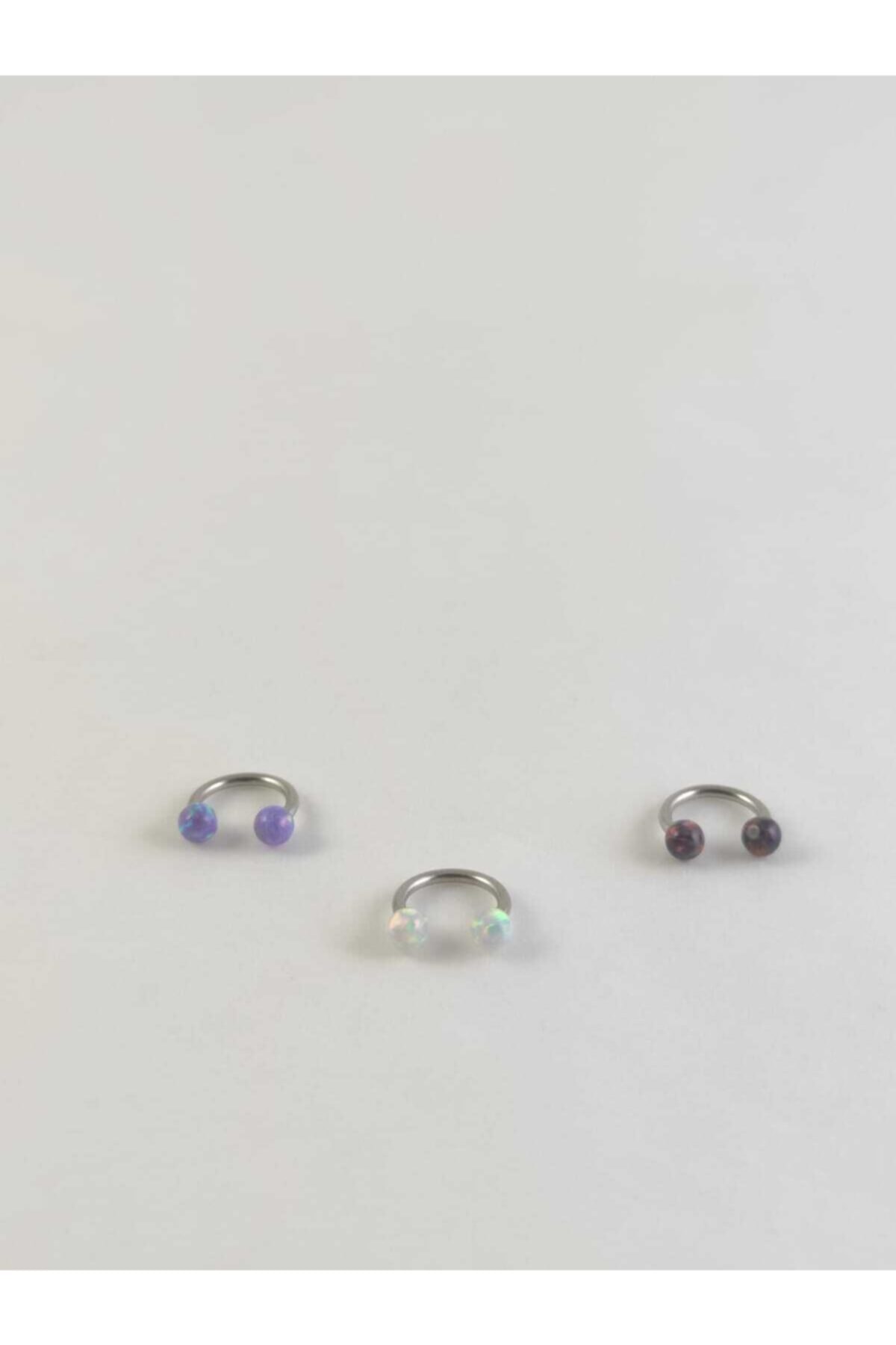 Takıparkxs 316l Cerrahi Çelik 6 Mm Opal Taşlı Üçlü Septum Piercing Set
