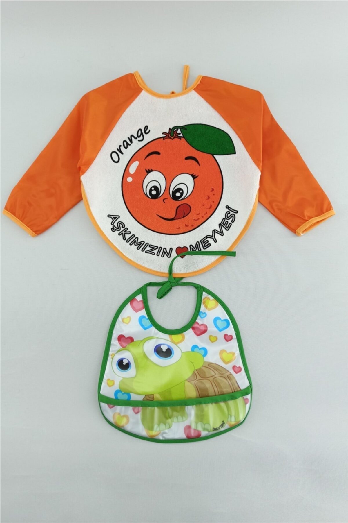 ALİSS Turuncu 2 Adet Su Geçirmez Mama Önlüğü