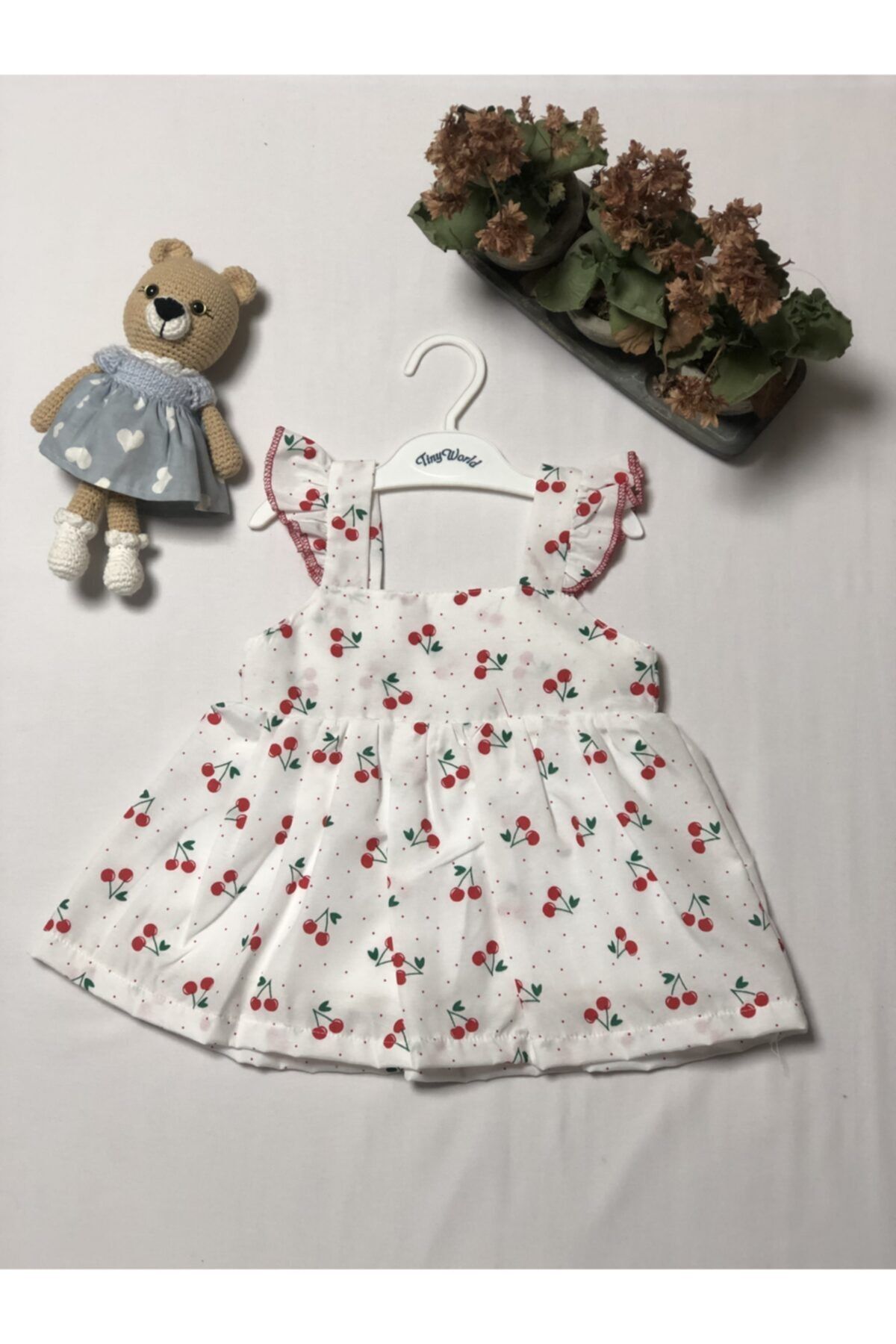 Tiny World Kız Bebek Melek Kanatlı Kirazlı Elbise