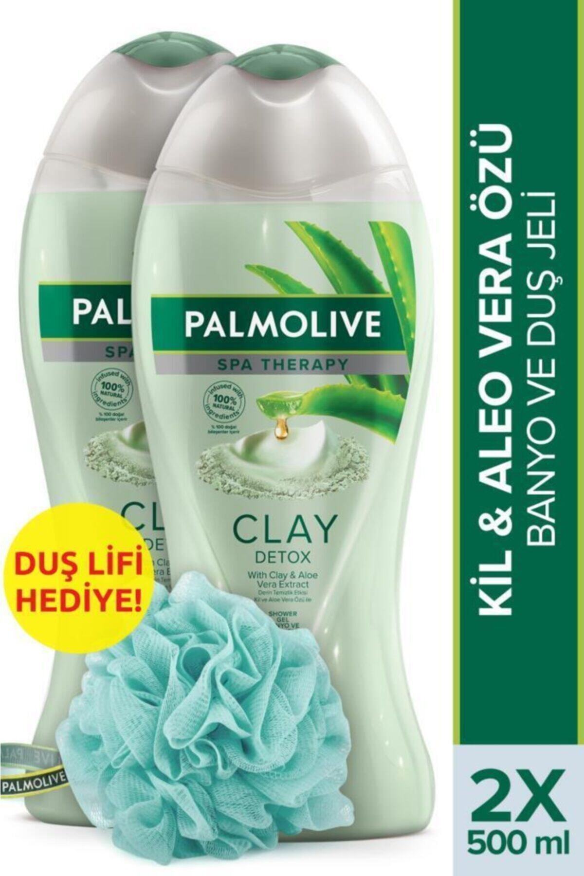 Palmolive Spa Therapy Clay Detox Banyo ve Duş Jeli 500 ml x 2 Adet + Duş Lifi Hediye